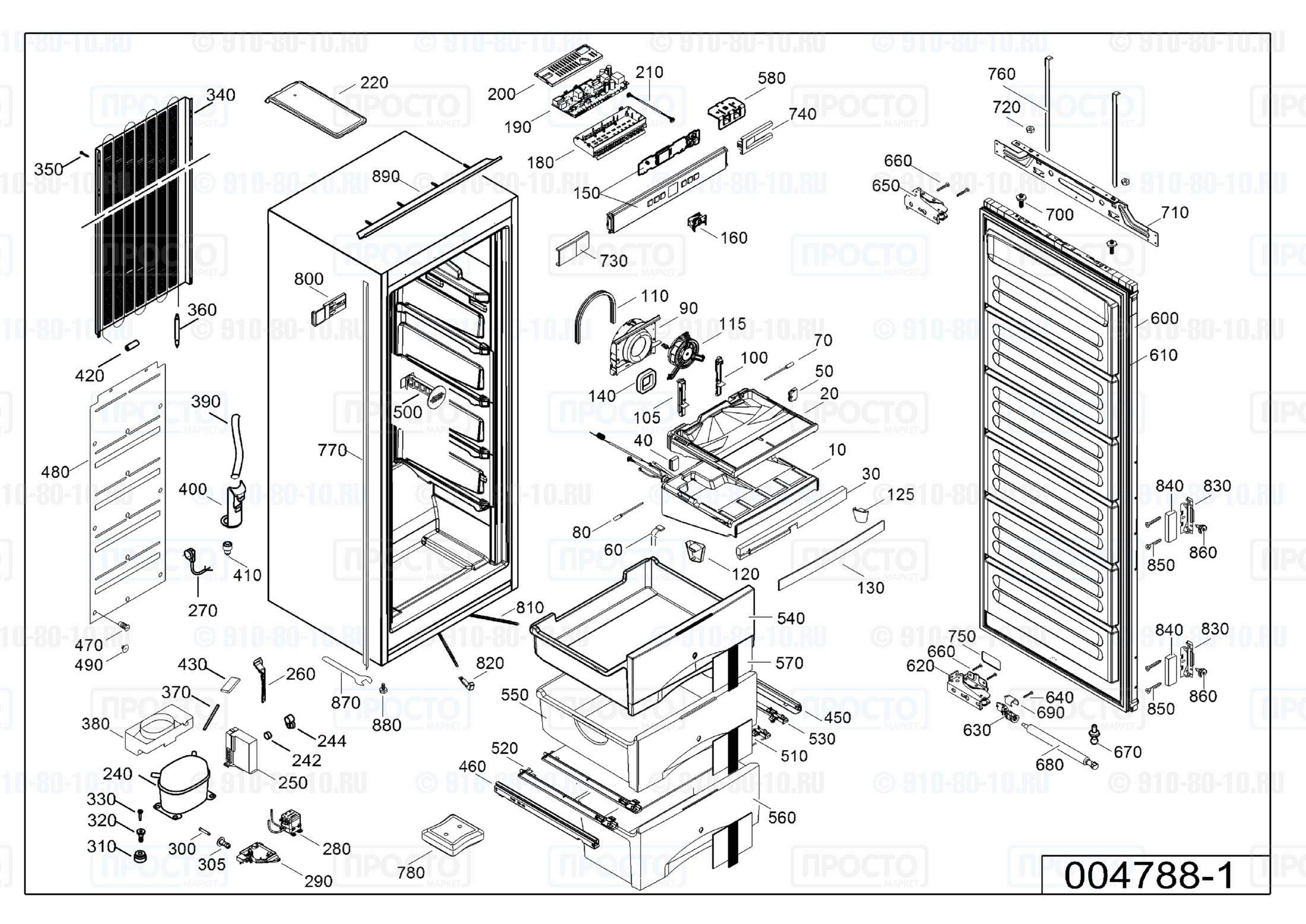 Взрыв-схема запчастей холодильника Liebherr IGN 2756-20A