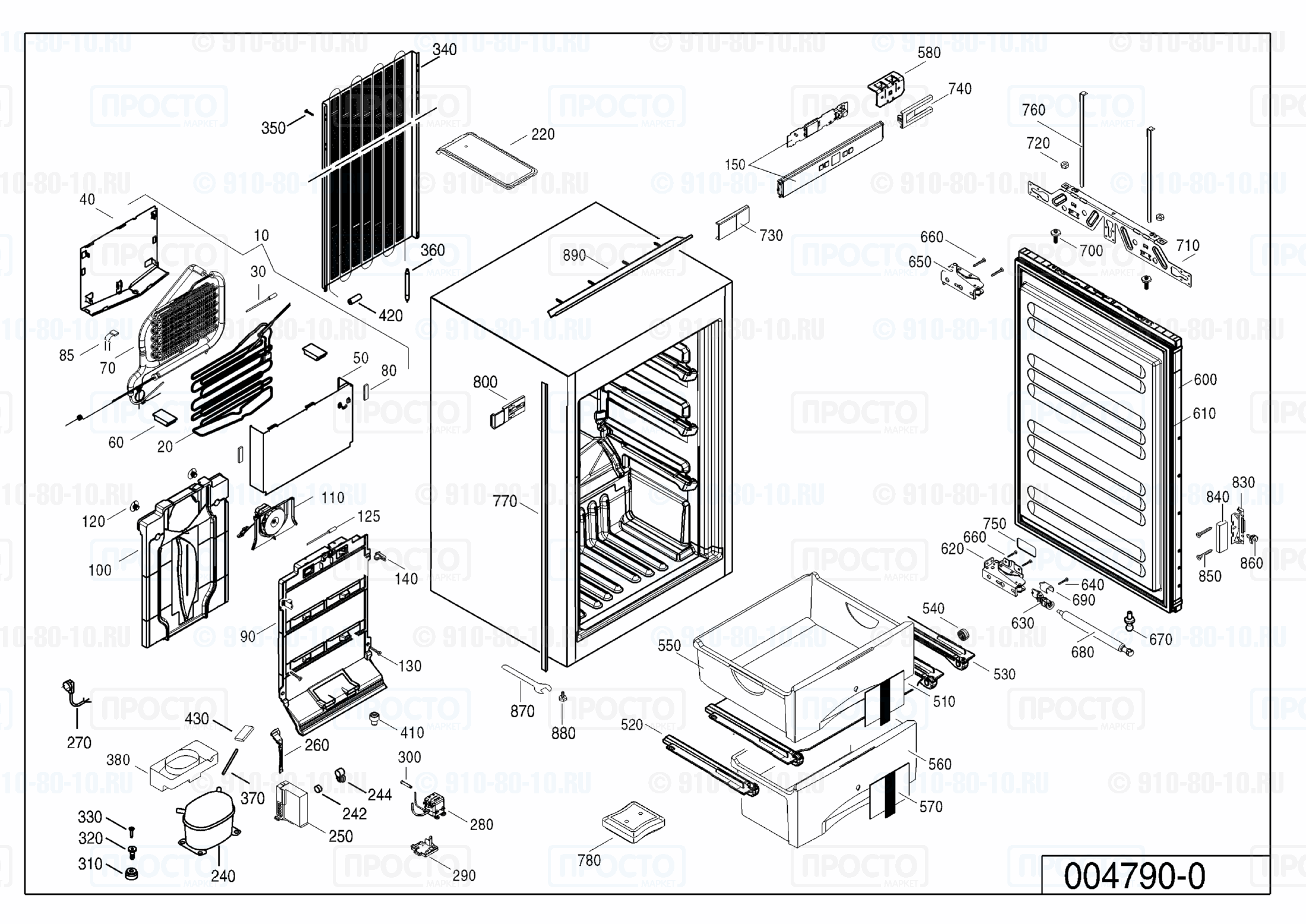 Взрыв-схема холодильника Liebherr IGN 1654-20A