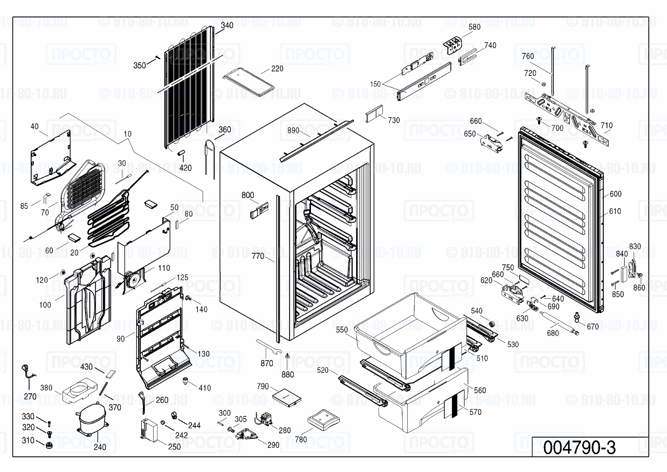 Взрыв-схема холодильника Liebherr IGN 1064-20B