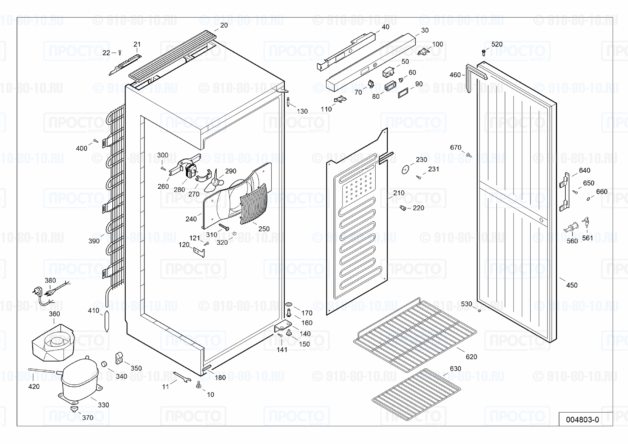 Взрыв-схема запчастей холодильника Liebherr FKv 3640-20F