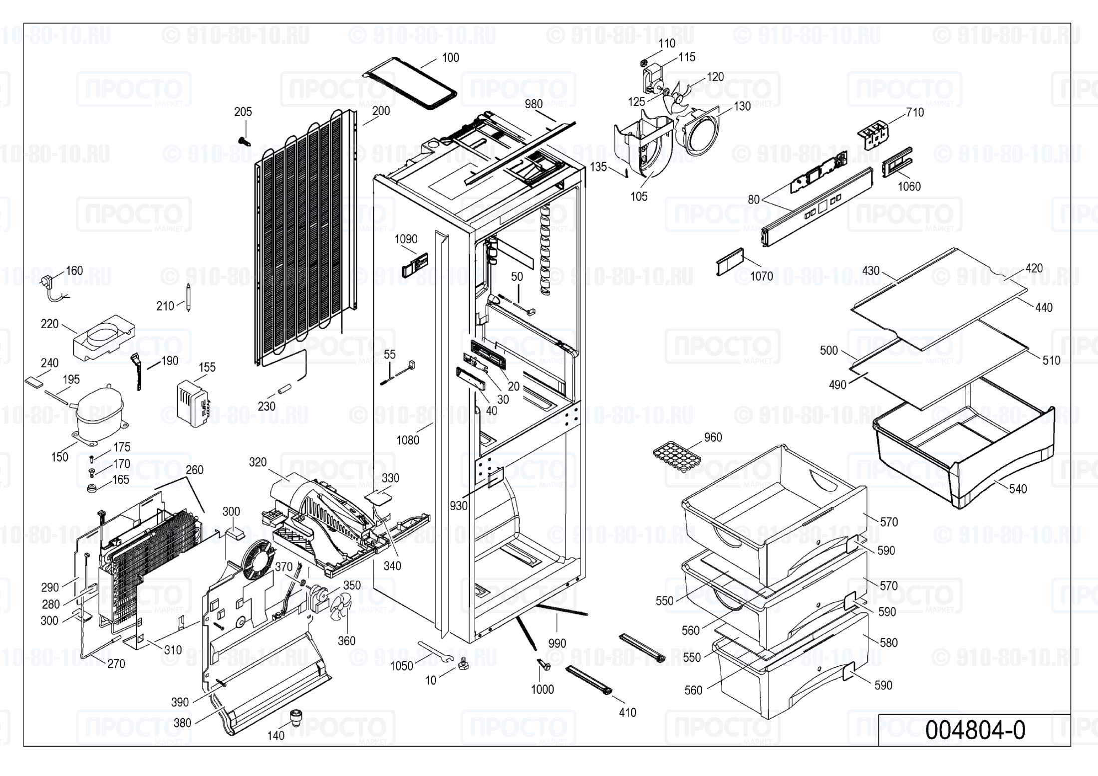 Взрыв-схема запчастей холодильника Liebherr ICUN 3314-20