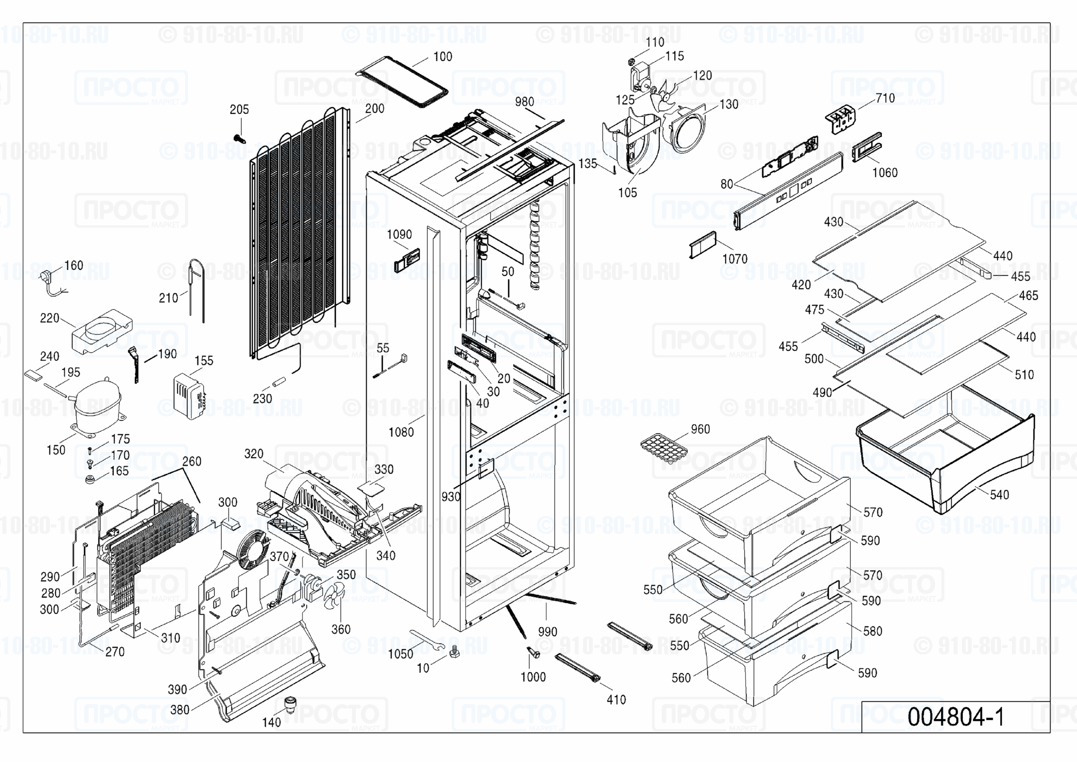 Взрыв-схема запчастей холодильника Liebherr ICUN 3314-21A