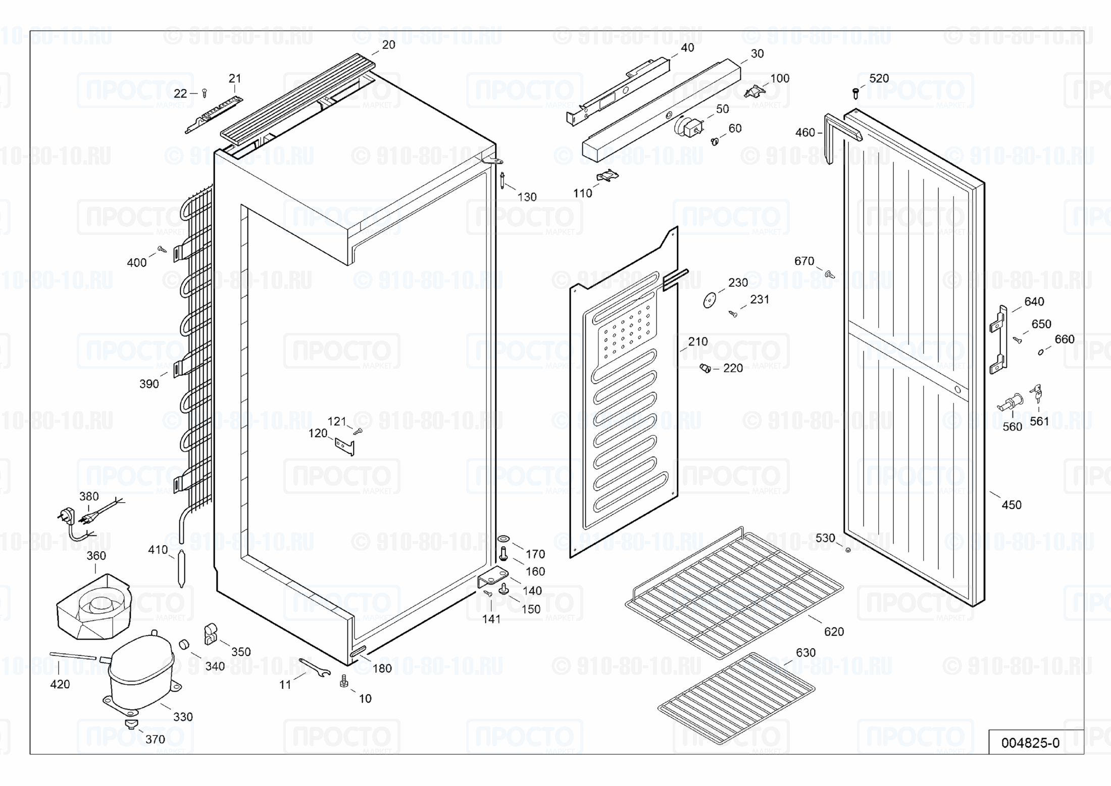 Взрыв-схема запчастей холодильника Liebherr FK 2640-10L
