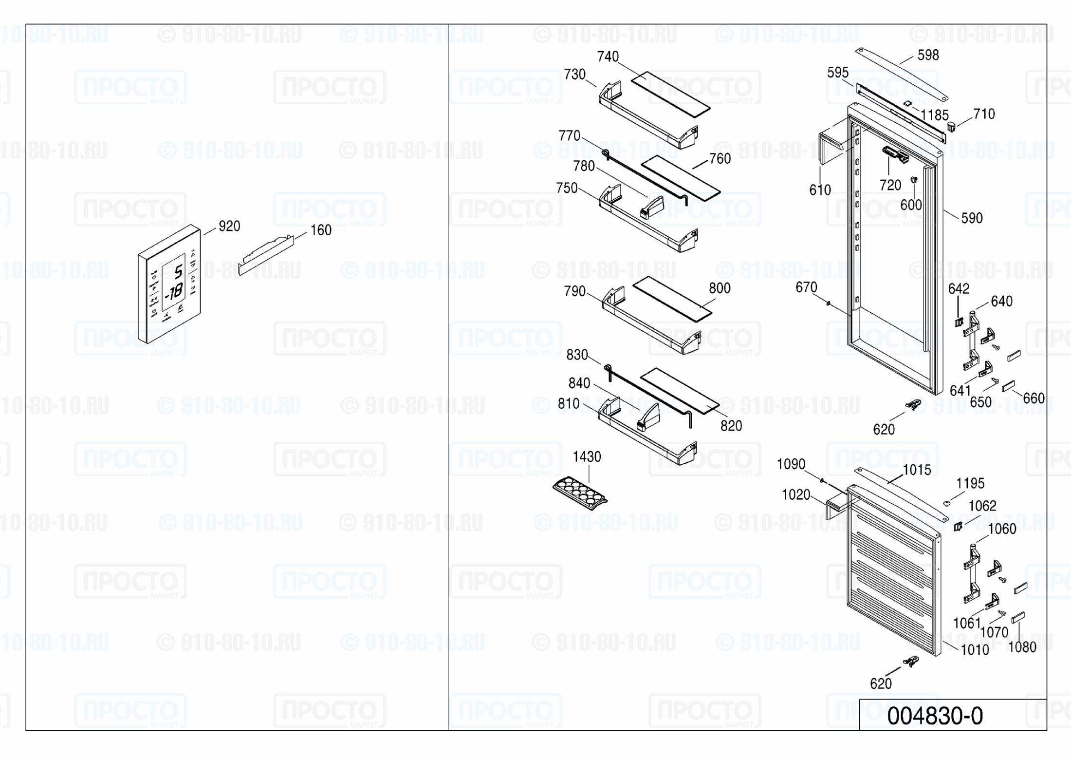 Взрыв-схема холодильника Liebherr CNPesf 4006-20C