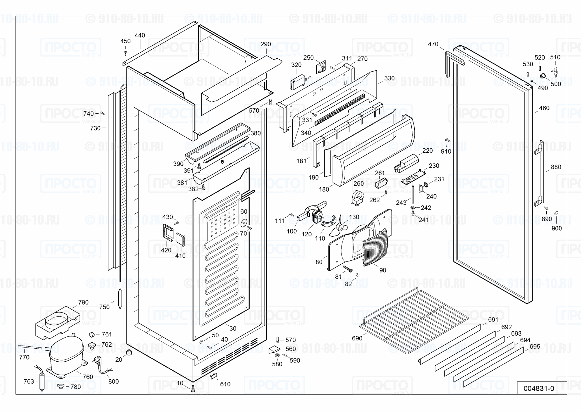 Взрыв-схема запчастей холодильника Liebherr FKDv 4303-20C