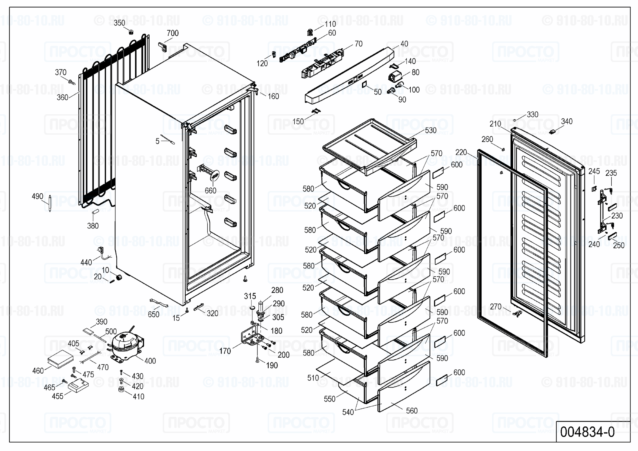 Взрыв-схема запчастей холодильника Liebherr GP 3013-20D
