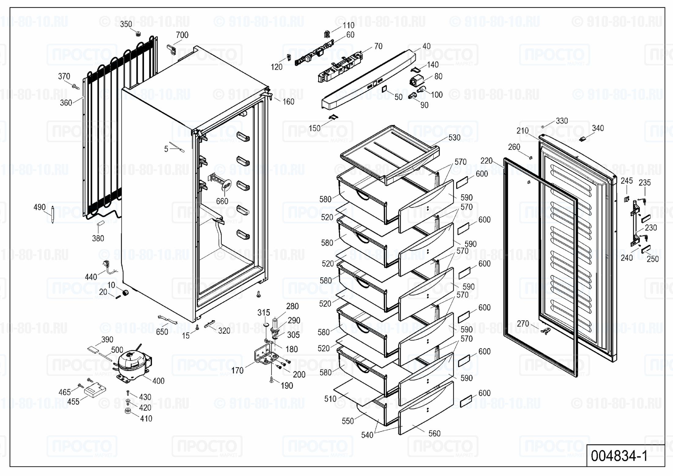Взрыв-схема запчастей холодильника Liebherr GP 3013-20E