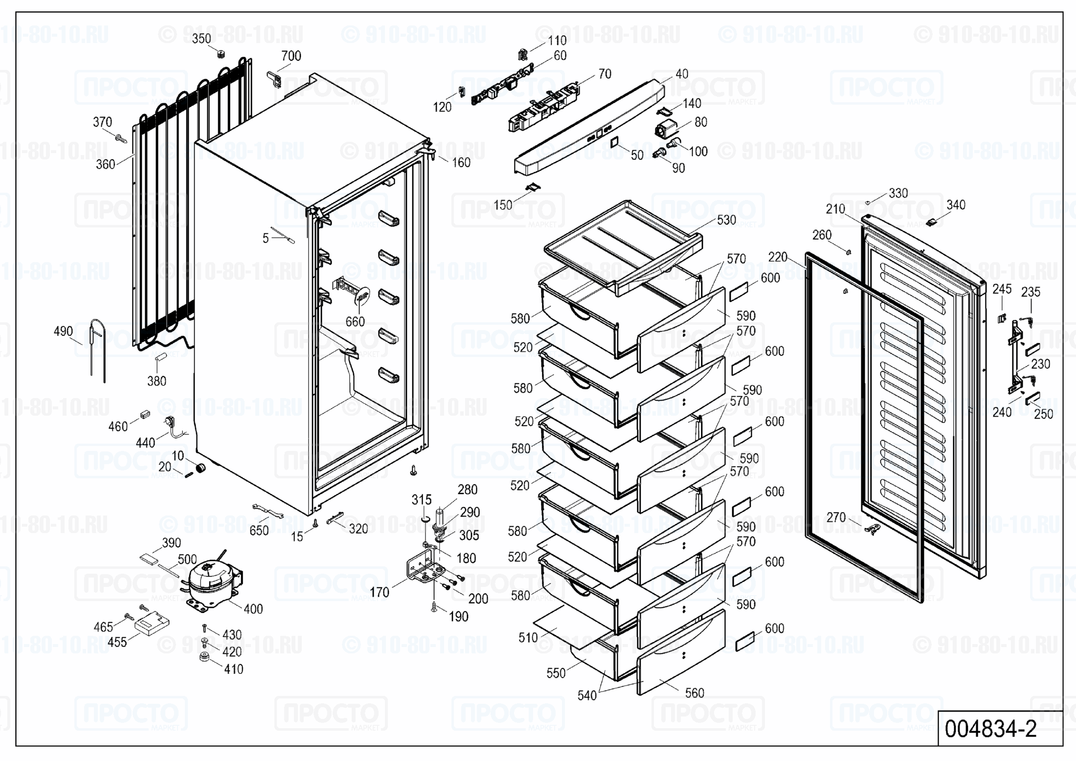 Взрыв-схема холодильника Liebherr GP 3013-20I