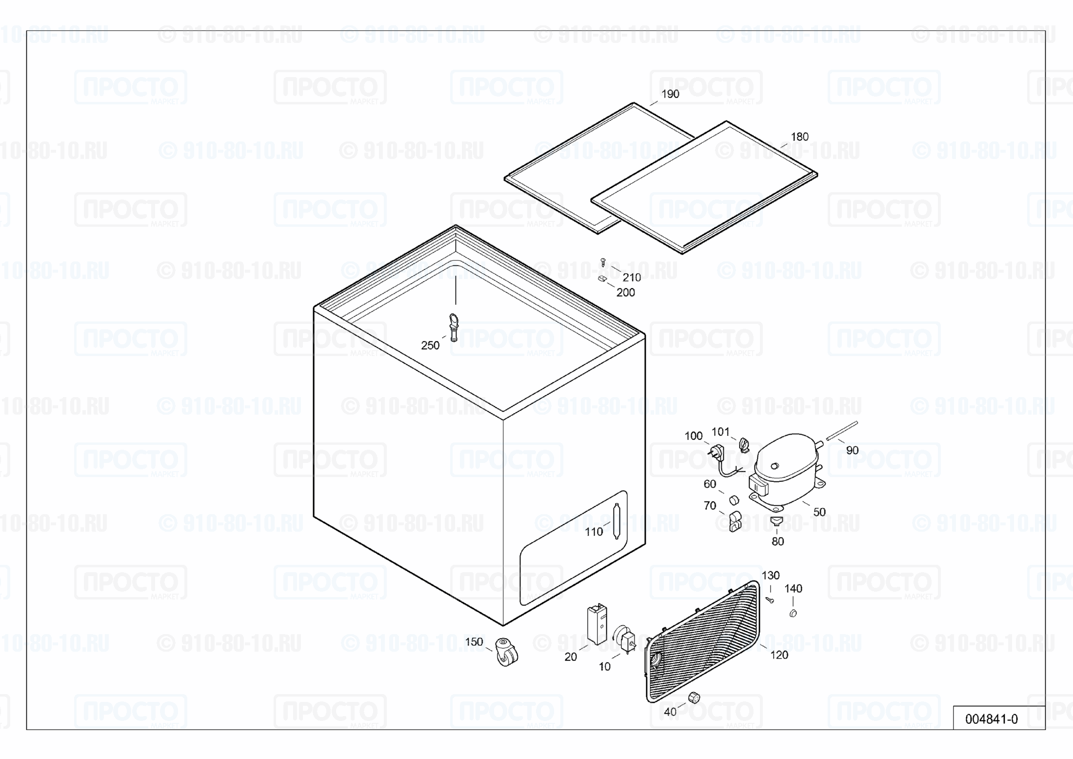 Взрыв-схема запчастей холодильника Liebherr FT 2900-22A