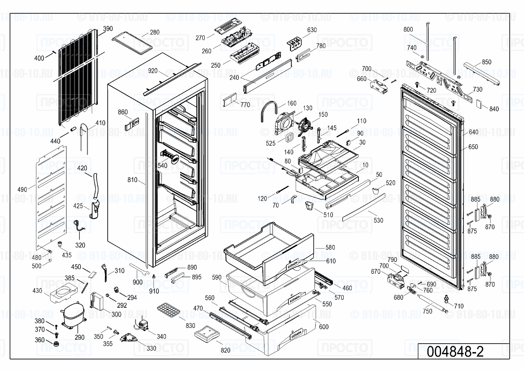 Взрыв-схема запчастей холодильника Liebherr SIGN 3556-20D