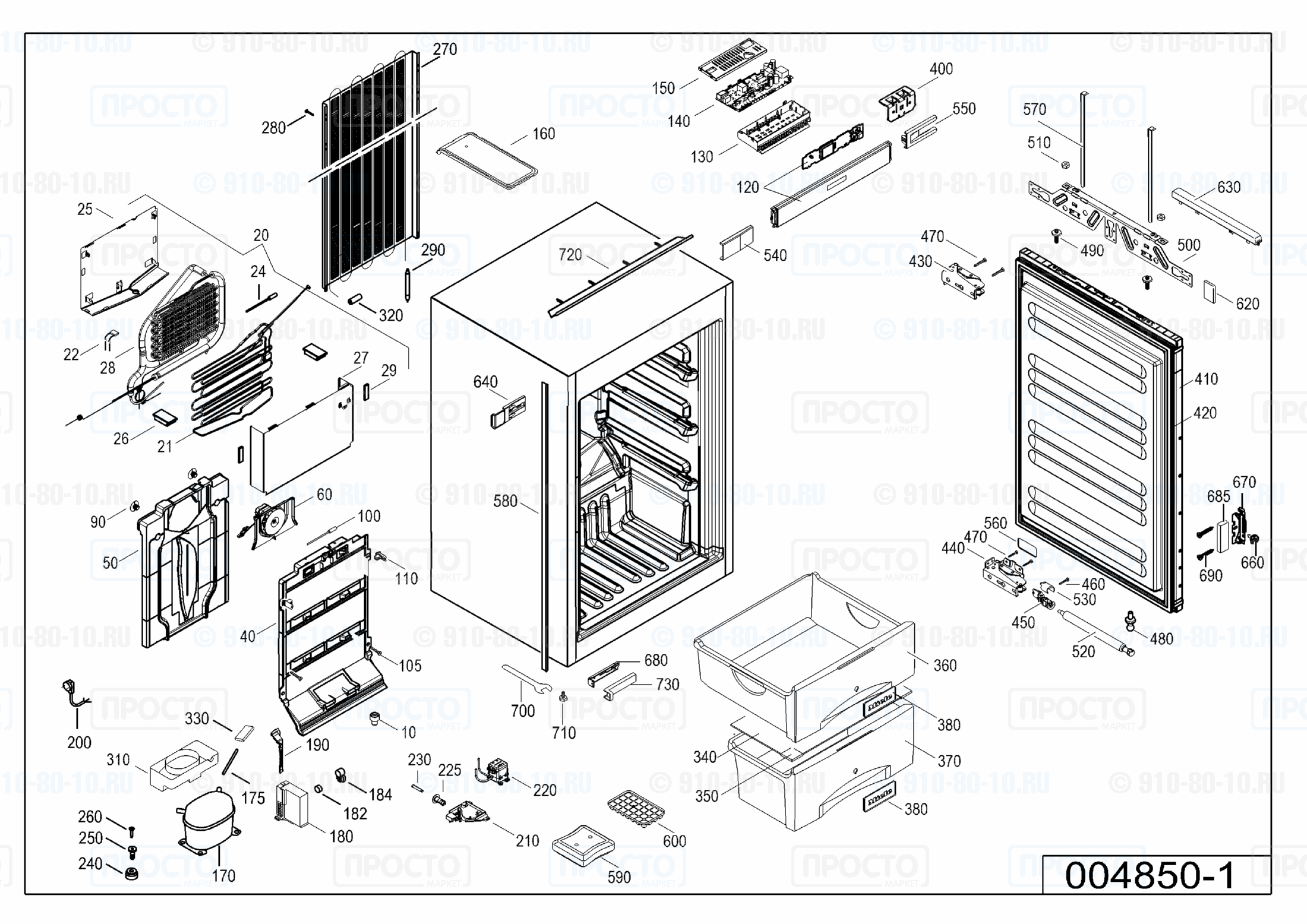 Взрыв-схема запчастей холодильника Liebherr IGN 1056-20A