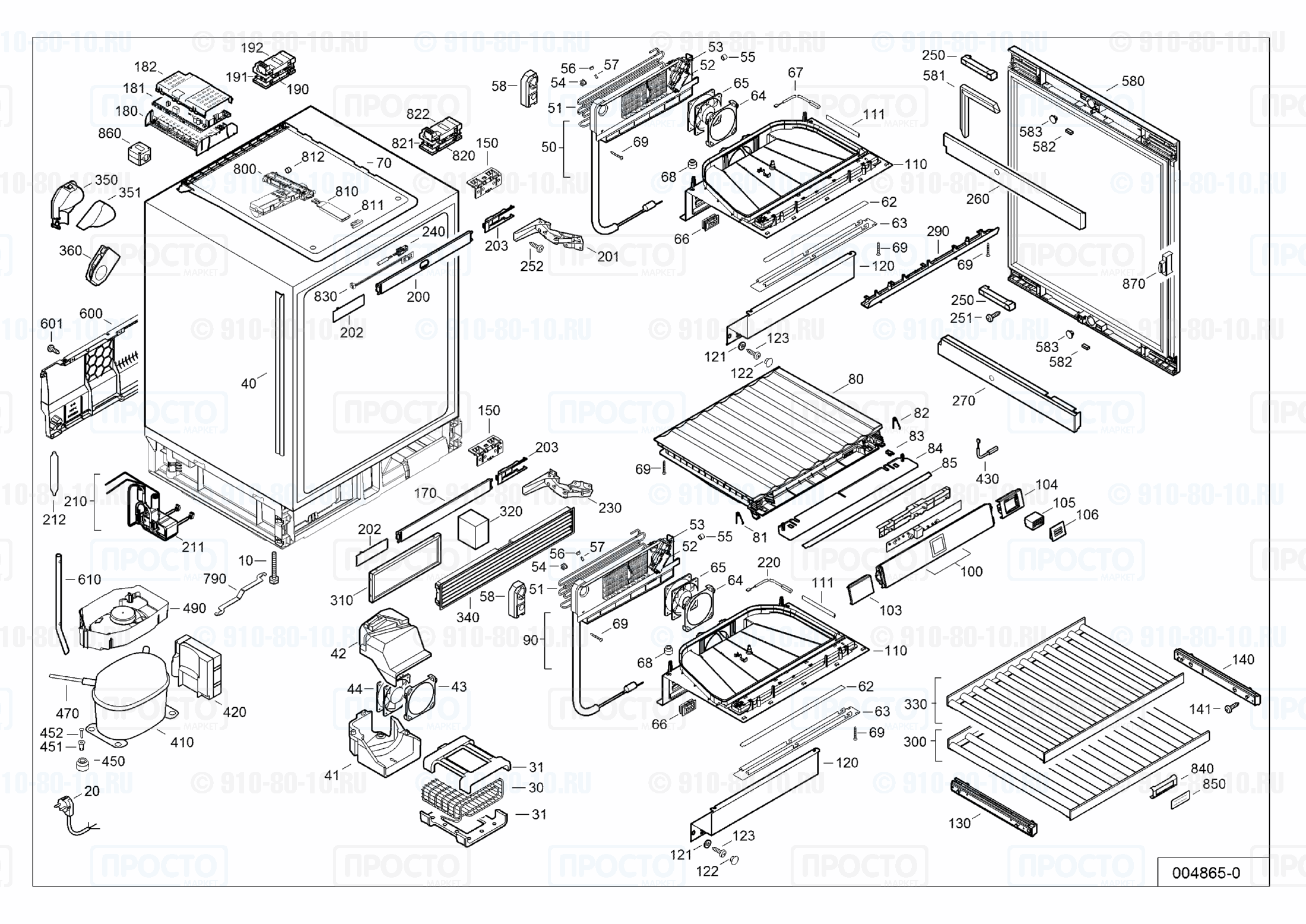 Взрыв-схема запчастей холодильника Liebherr UWT 1682-20