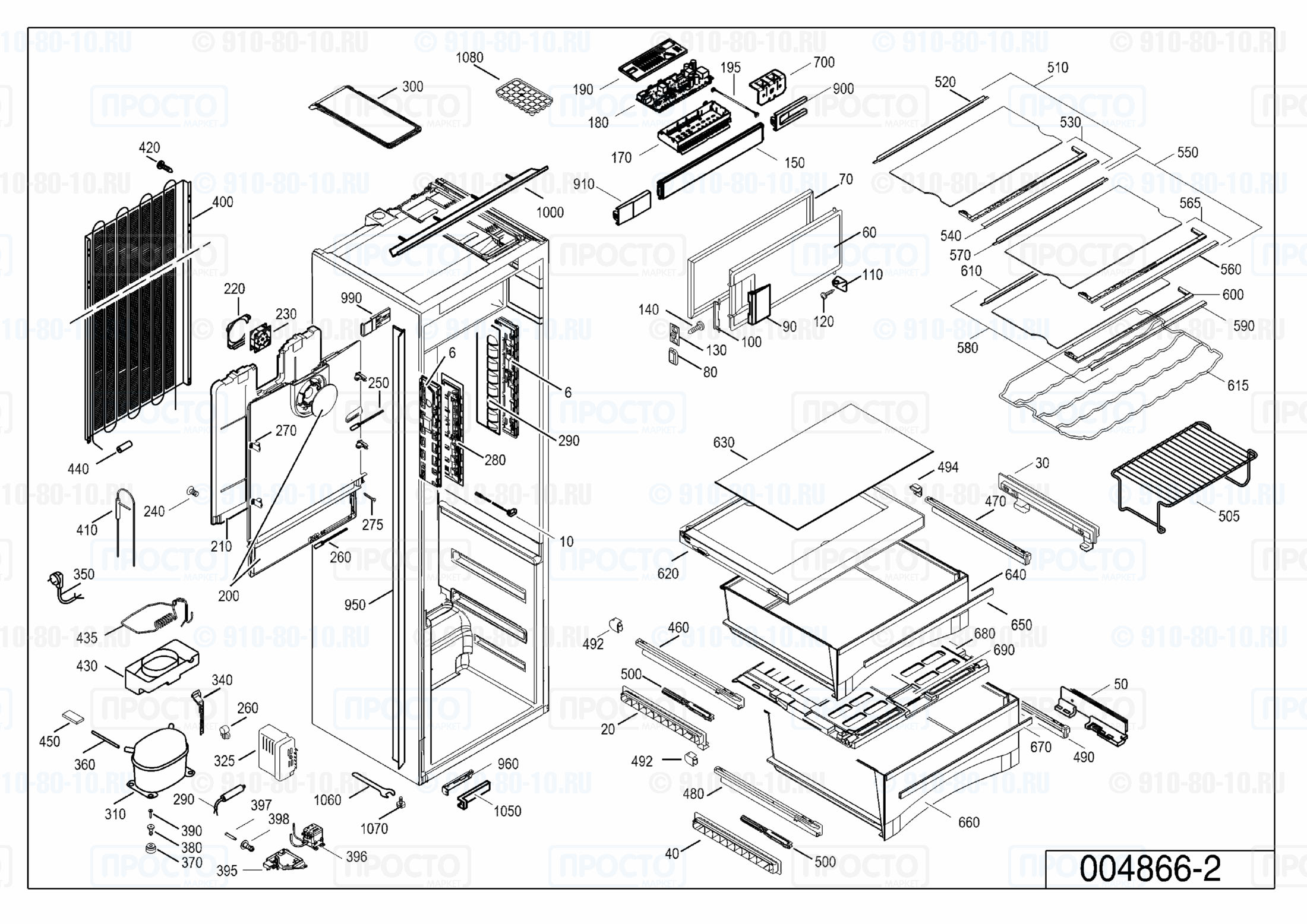 Взрыв-схема запчастей холодильника Liebherr IKBP 2954-20C