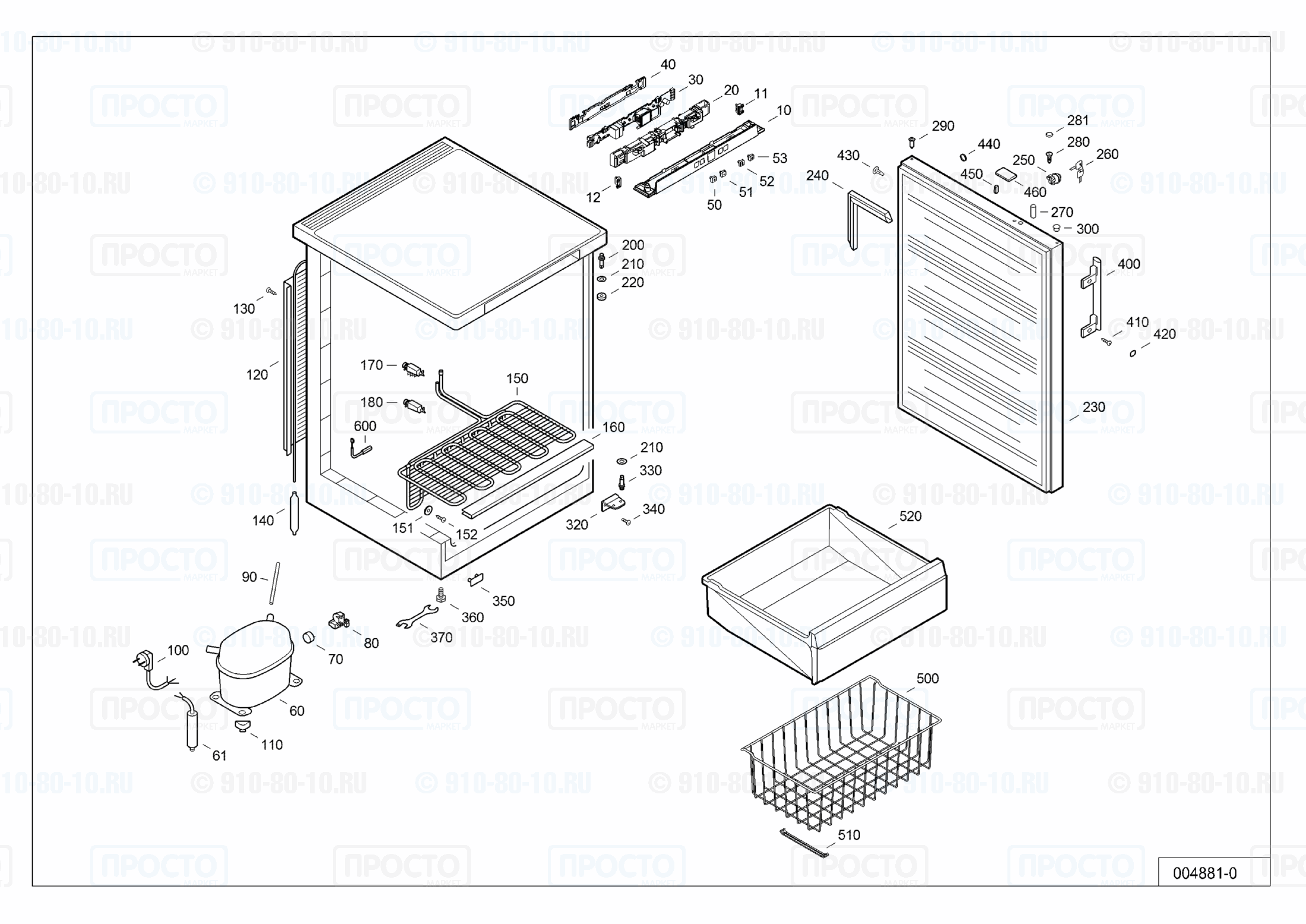 Взрыв-схема запчастей холодильника Liebherr GGU 1500-21B