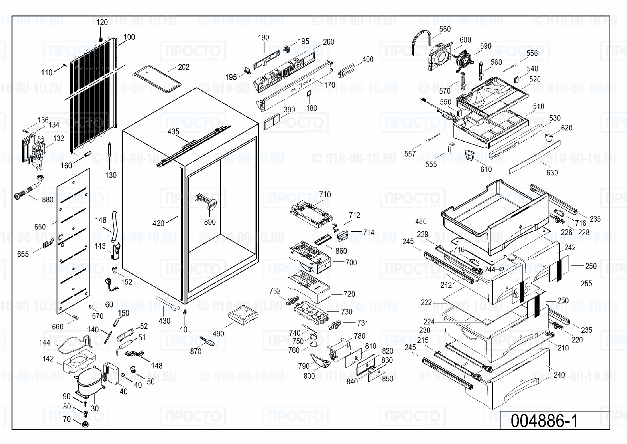 Взрыв-схема запчастей холодильника Liebherr SIGN 2566-20N
