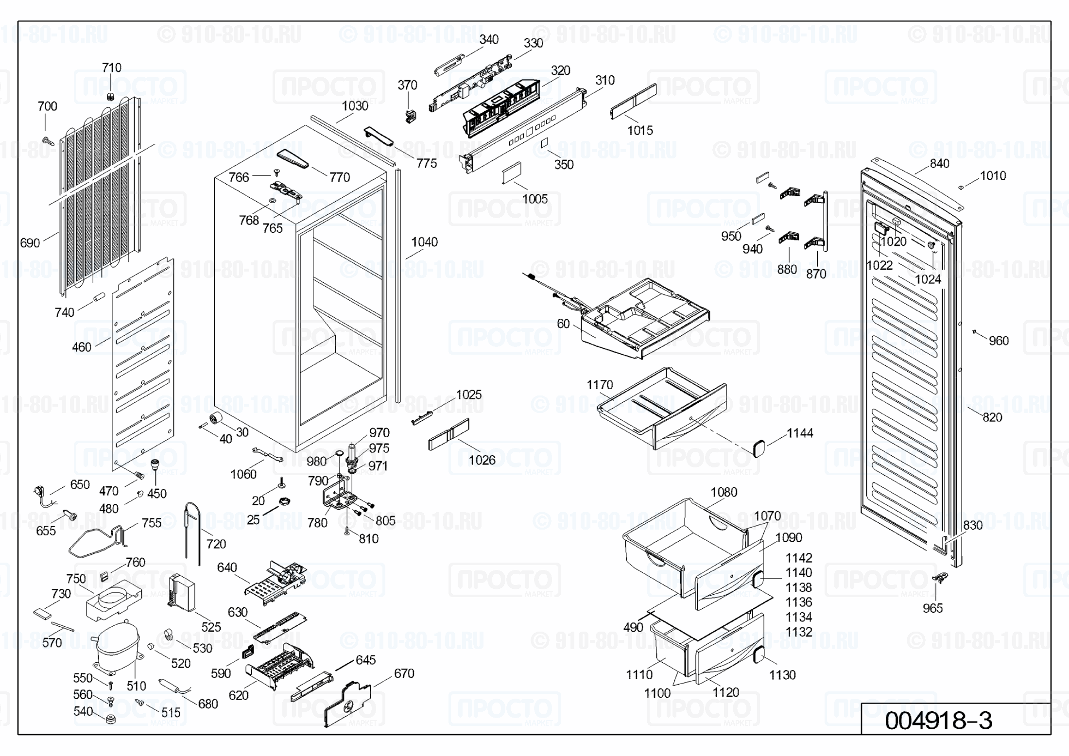 Взрыв-схема запчастей холодильника Liebherr SGNesf 3063-24H