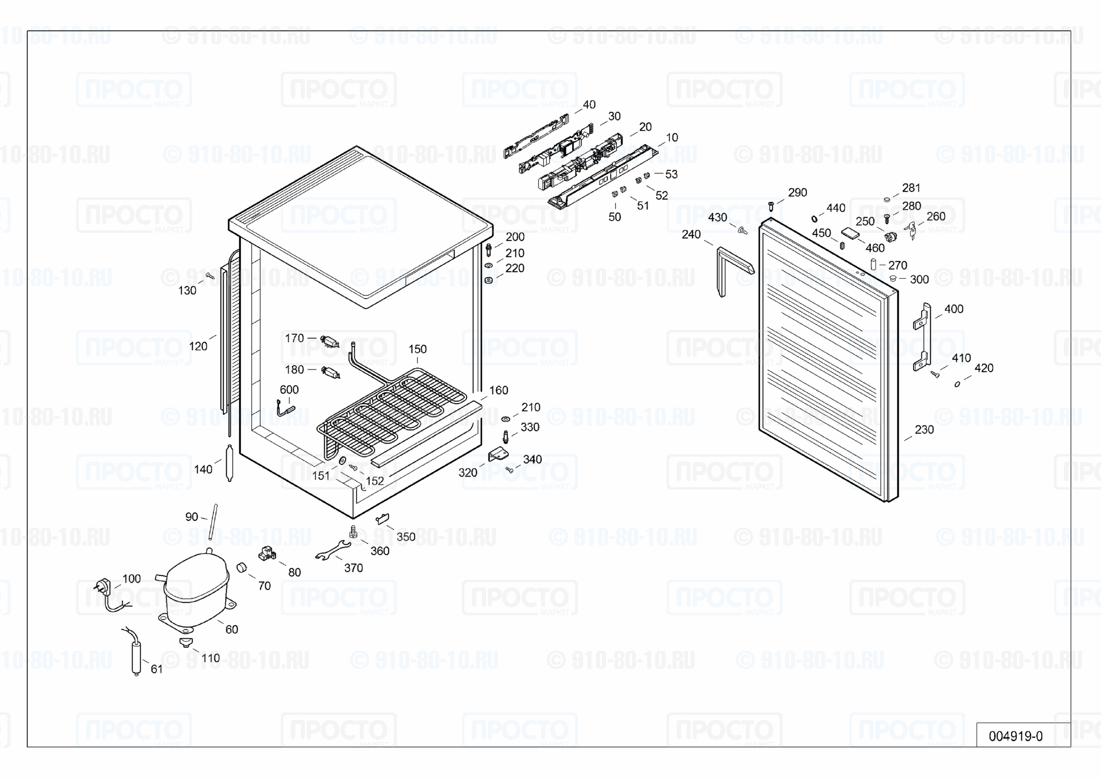 Взрыв-схема запчастей холодильника Liebherr GGU 1400-21B