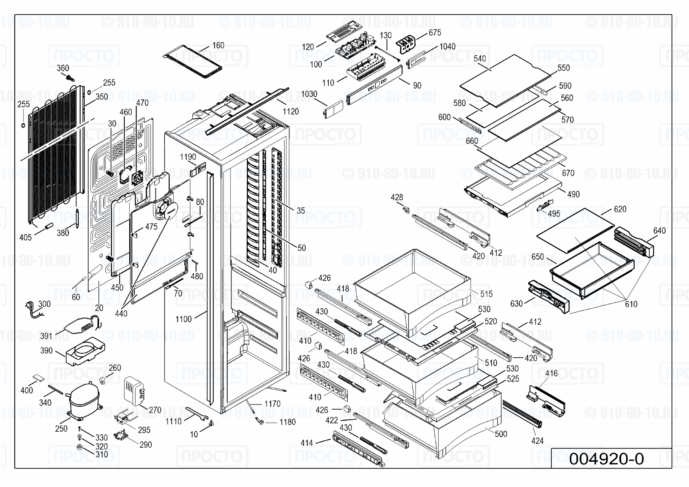 Взрыв-схема запчастей холодильника Liebherr IKBP 3550-20A