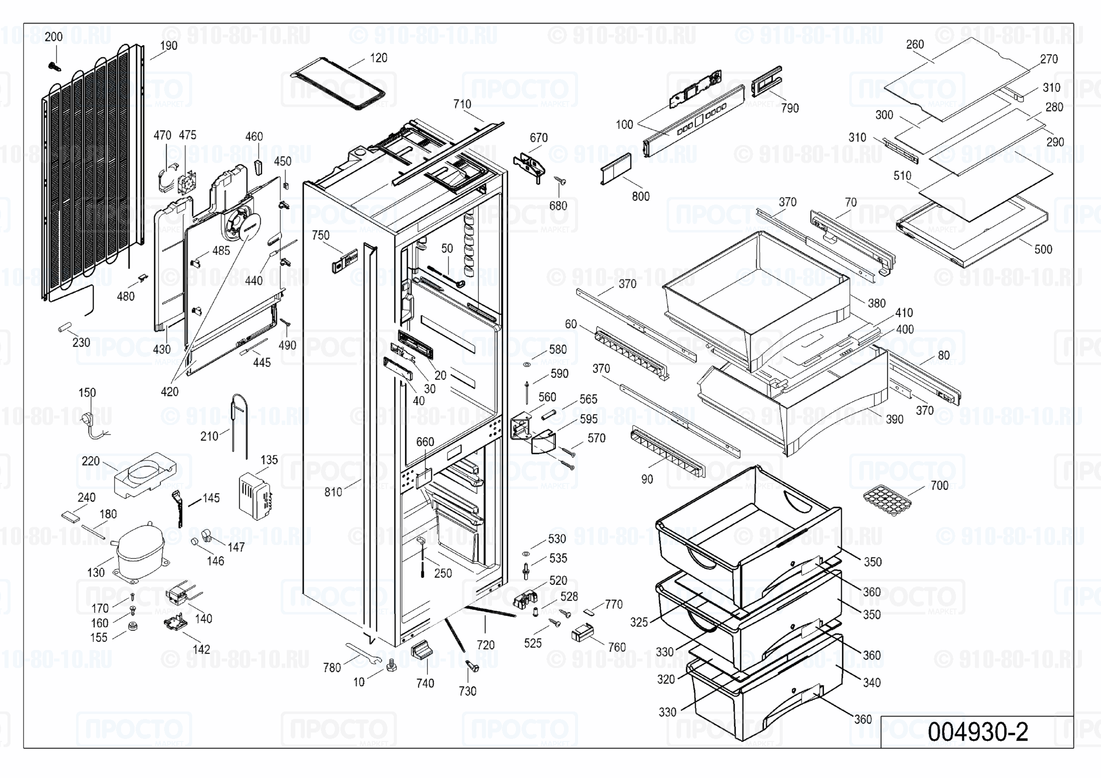 Взрыв-схема запчастей холодильника Liebherr ICBS 3314-20C