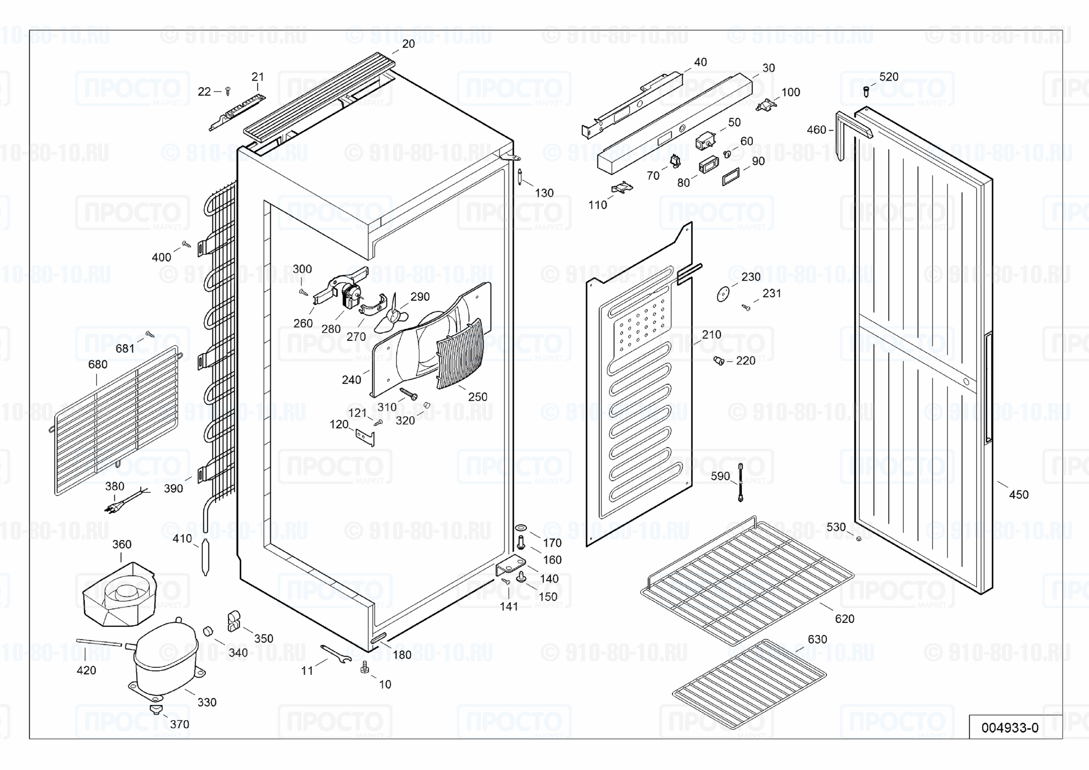 Взрыв-схема запчастей холодильника Liebherr FKv 3640-20P