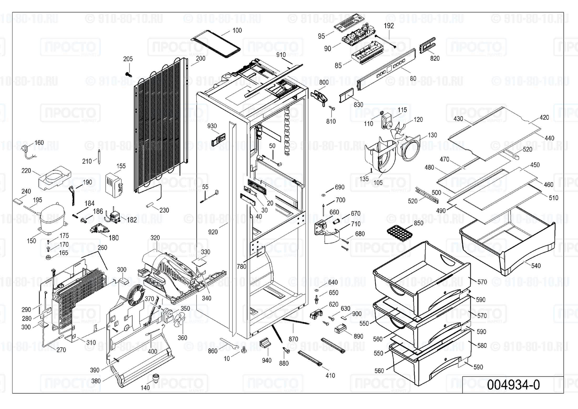 Взрыв-схема запчастей холодильника Liebherr ICNS 3314-20A