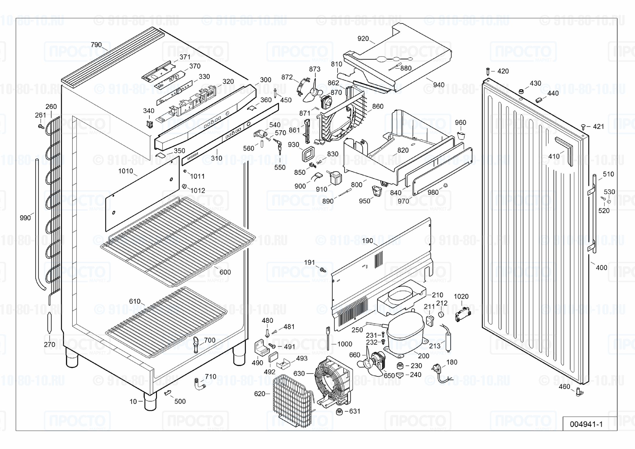 Взрыв-схема холодильника Liebherr GGv 5060-41C
