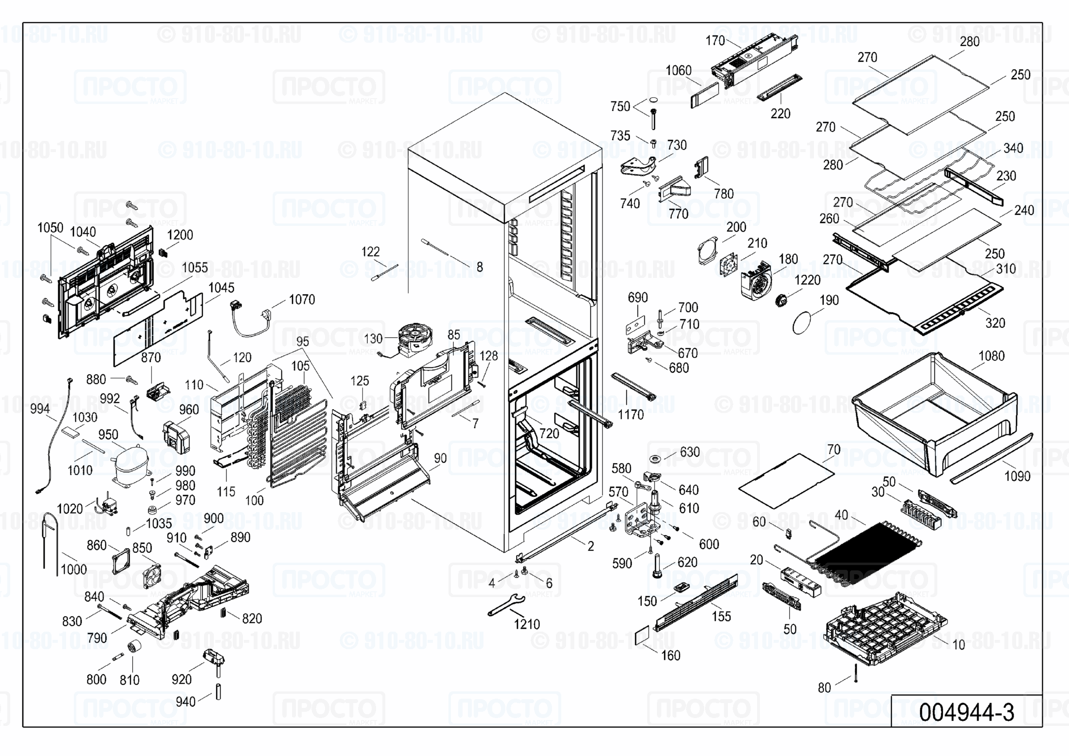 Взрыв-схема запчастей холодильника Liebherr CN 4815-20A