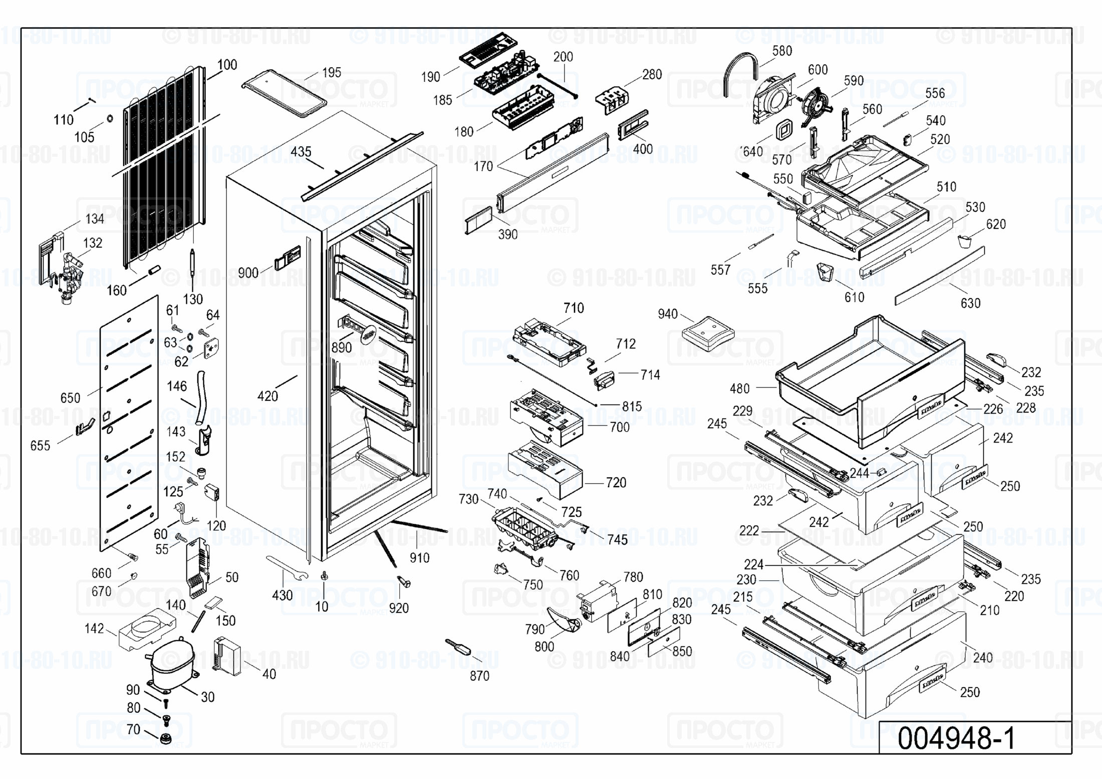 Взрыв-схема запчастей холодильника Liebherr SIGN 3576-20D