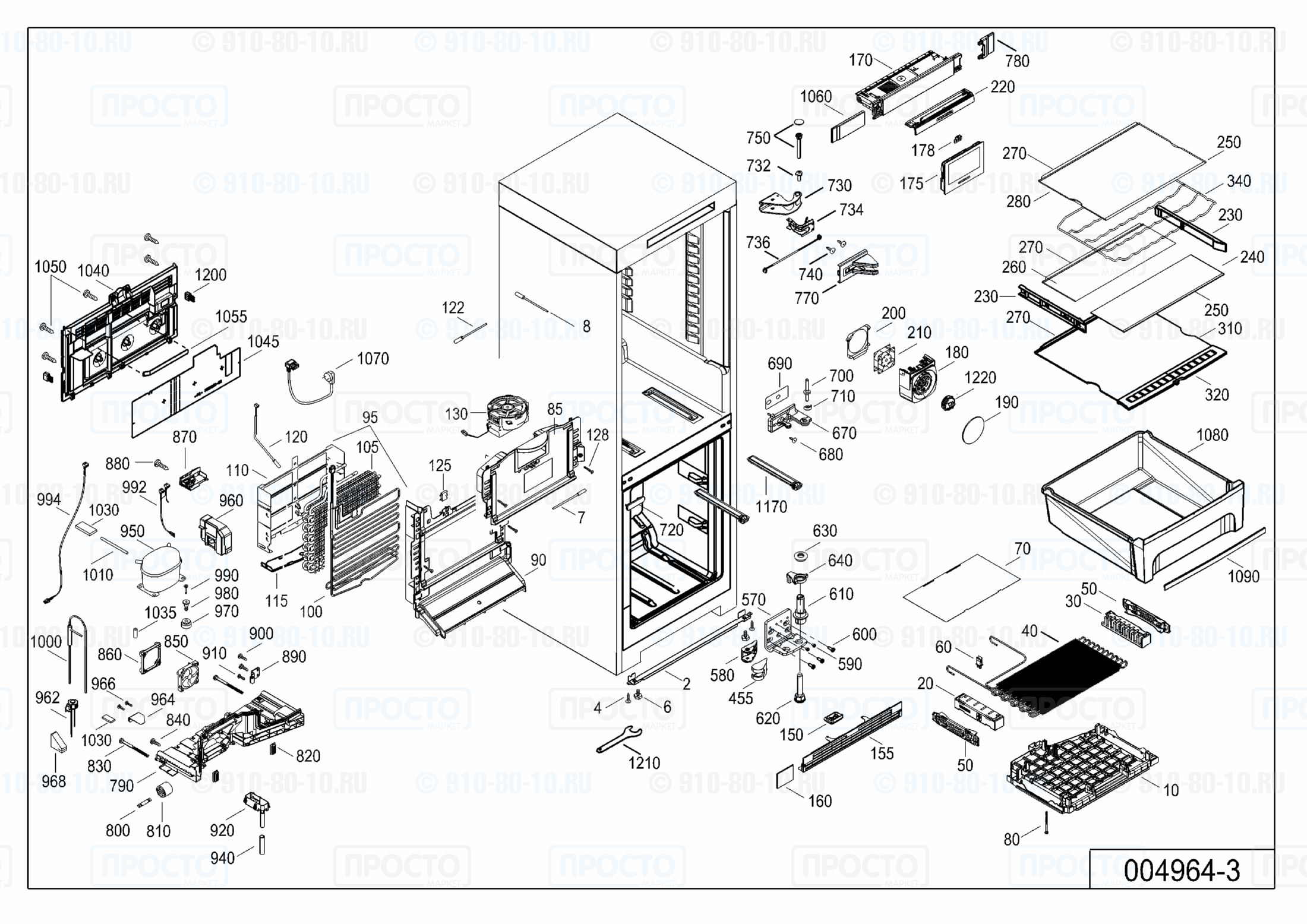 Взрыв-схема запчастей холодильника Liebherr CNPbs 3758-20A
