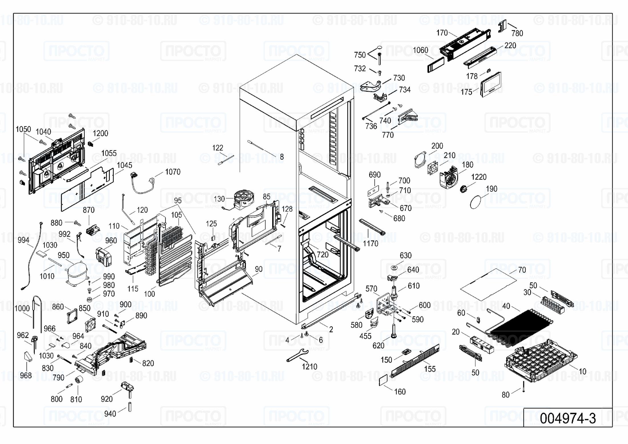 Взрыв-схема запчастей холодильника Liebherr CNPes 4358-20B