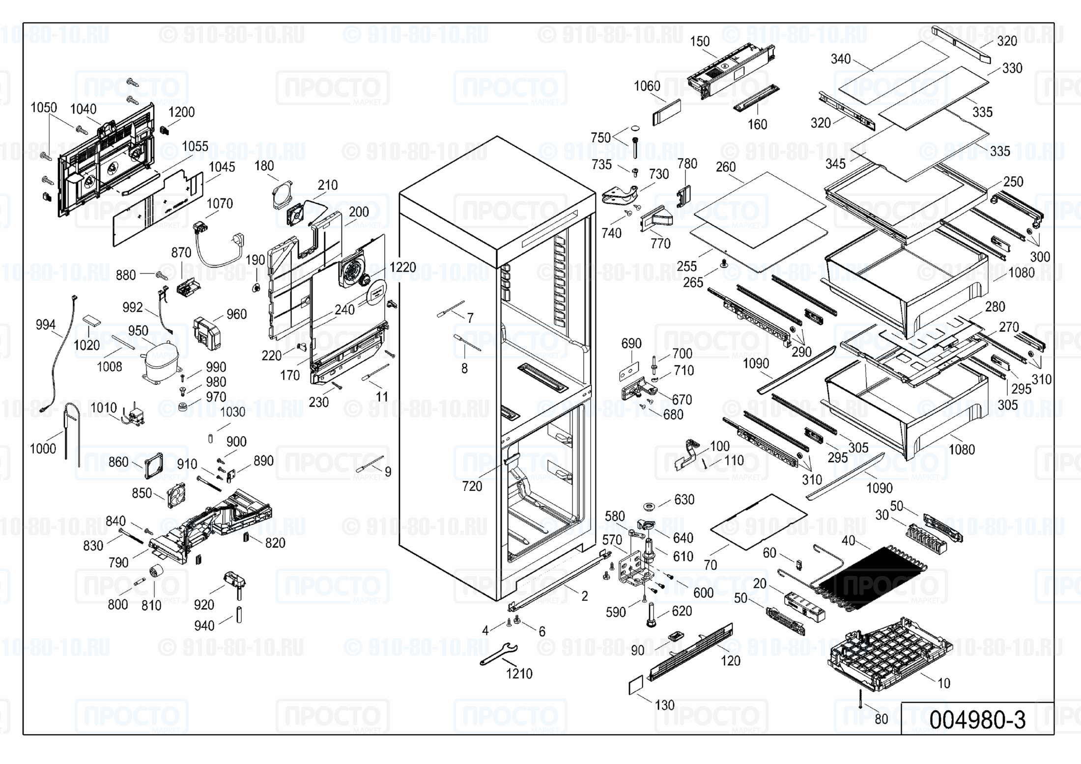 Взрыв-схема запчастей холодильника Liebherr CB 4815-20A