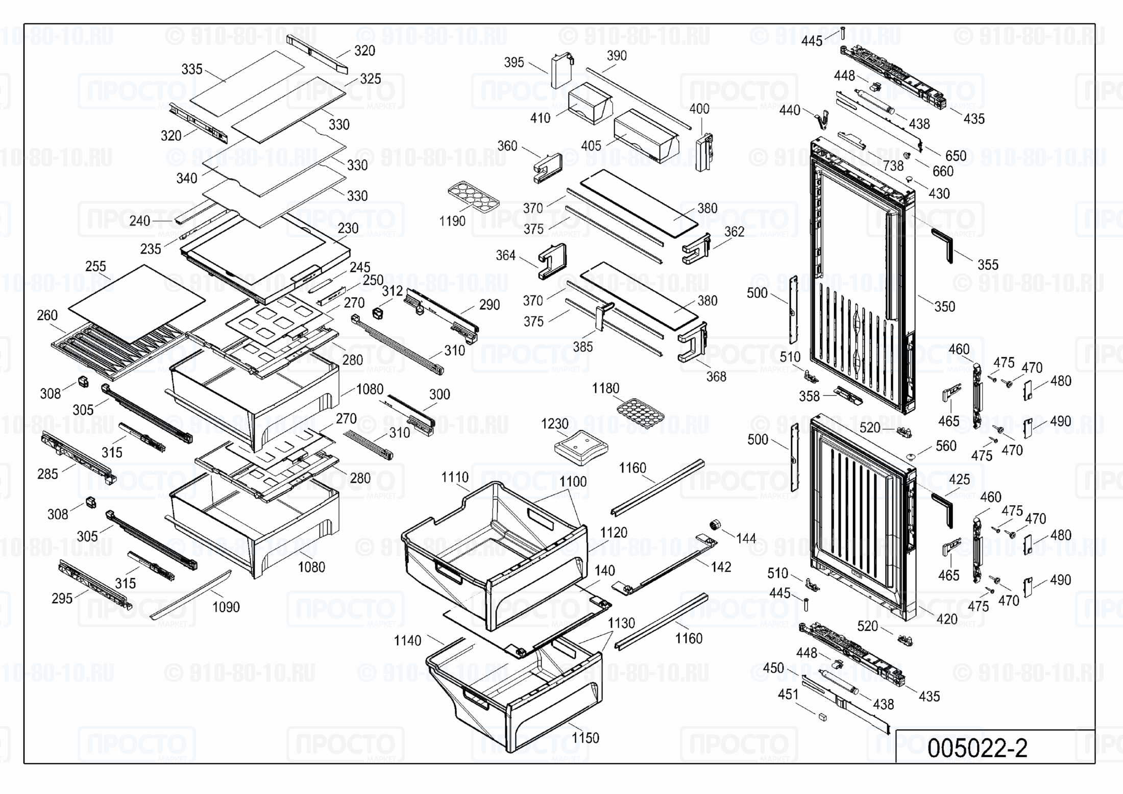 Взрыв-схема холодильника Liebherr CBNPgb 4855-20C