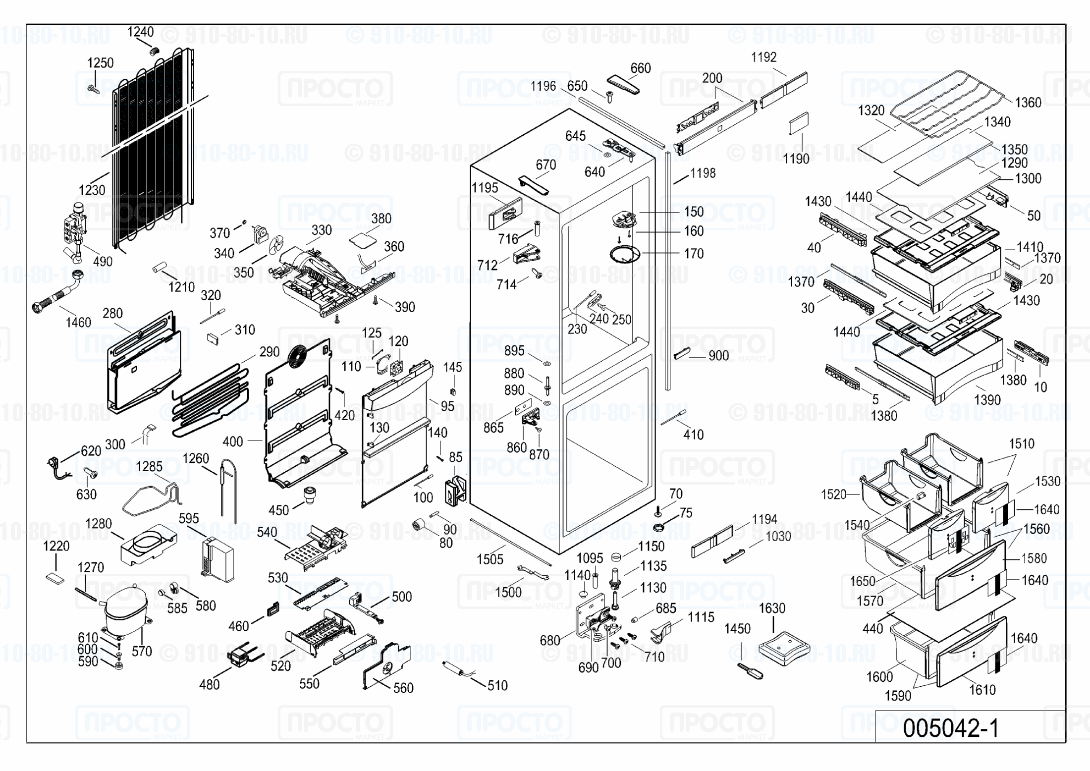 Взрыв-схема запчастей холодильника Liebherr SBNbs 3210-20A