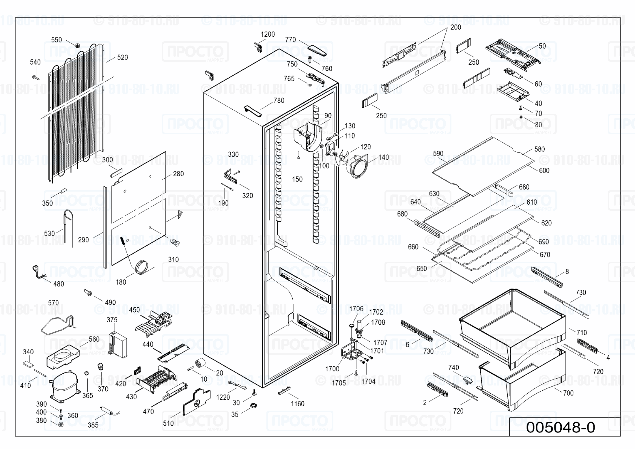 Взрыв-схема холодильника Liebherr SK 4260-20C