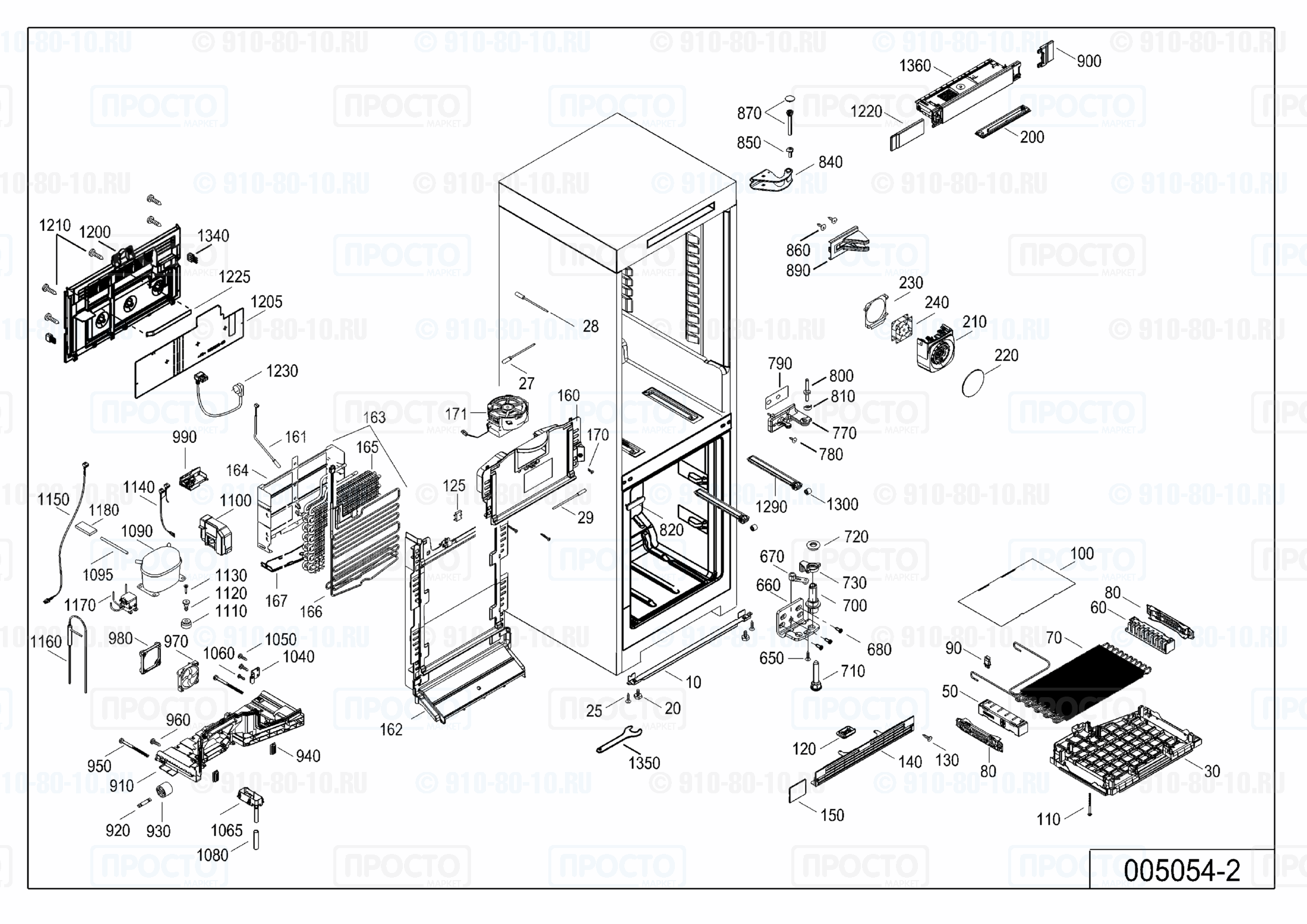 Взрыв-схема холодильника Liebherr CNes 4715-20A