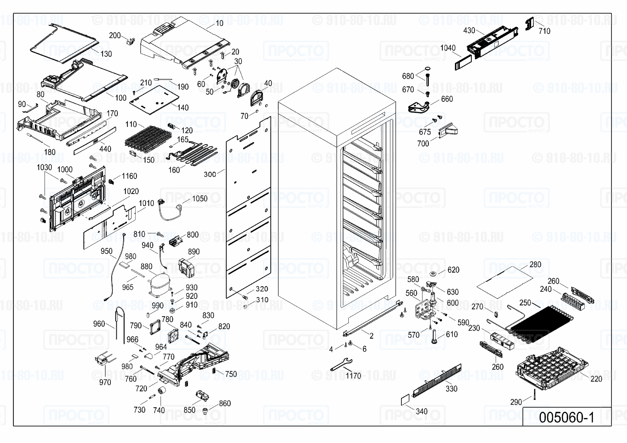 Взрыв-схема запчастей холодильника Liebherr GNP 2855-20A