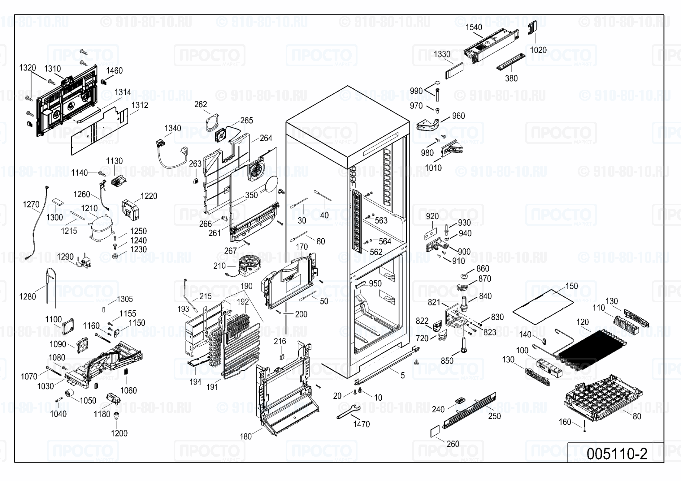 Взрыв-схема запчастей холодильника Liebherr CBNef 4855-20B