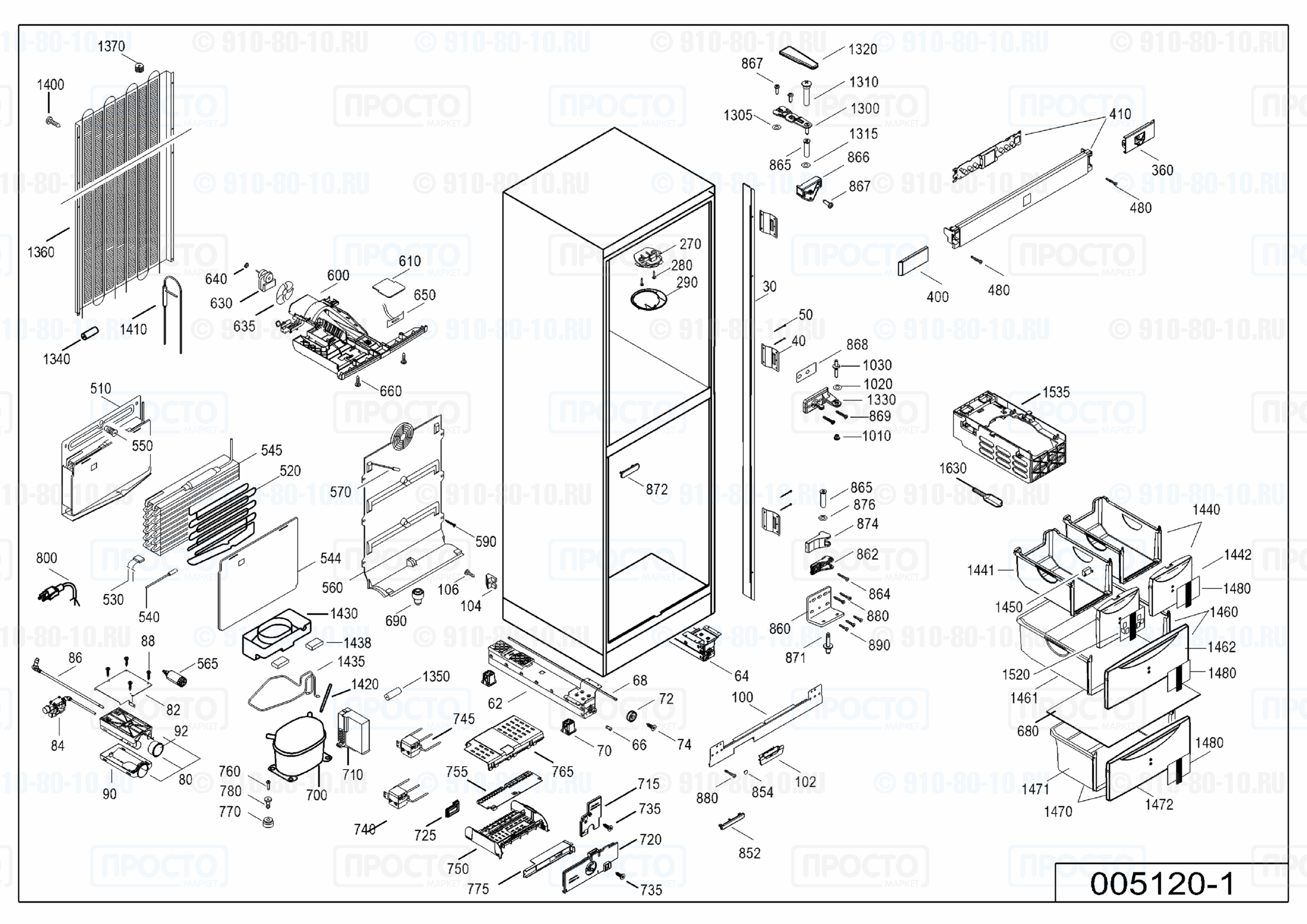 Взрыв-схема запчастей холодильника Liebherr EWTNes 3056-11D