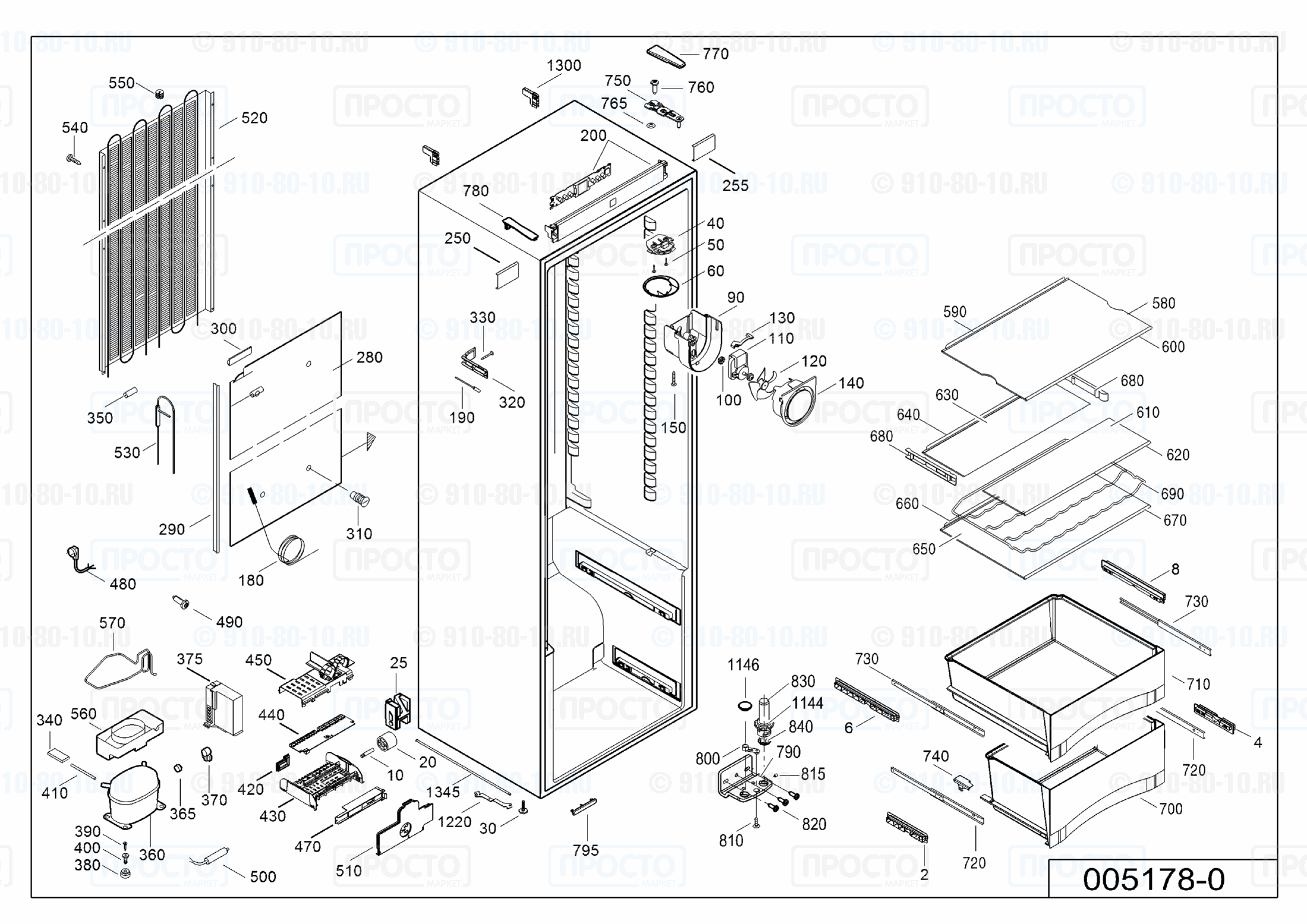 Взрыв-схема запчастей холодильника Liebherr SKbs 4210-20B