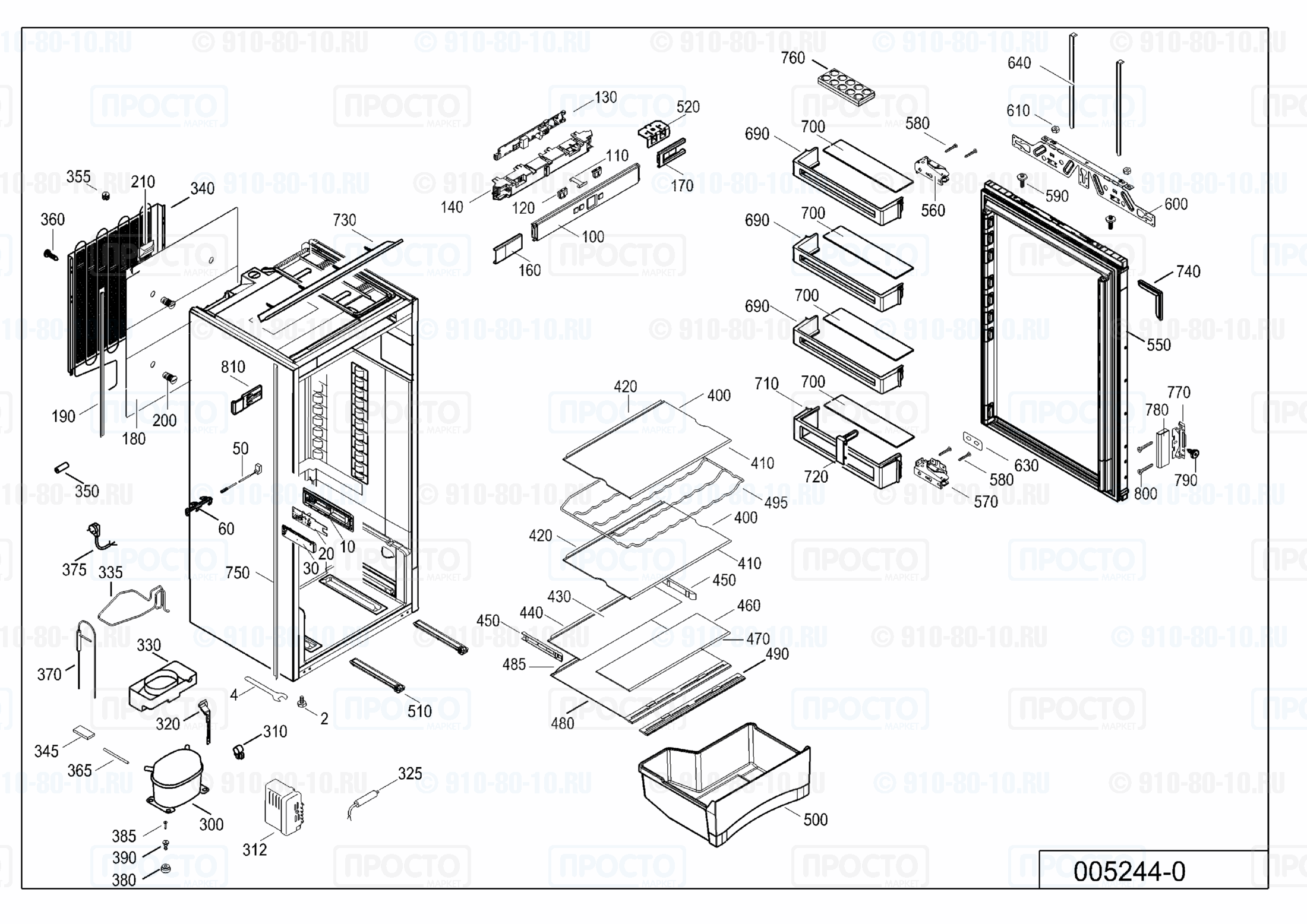 Взрыв-схема запчастей холодильника Liebherr IKP 2320-20A