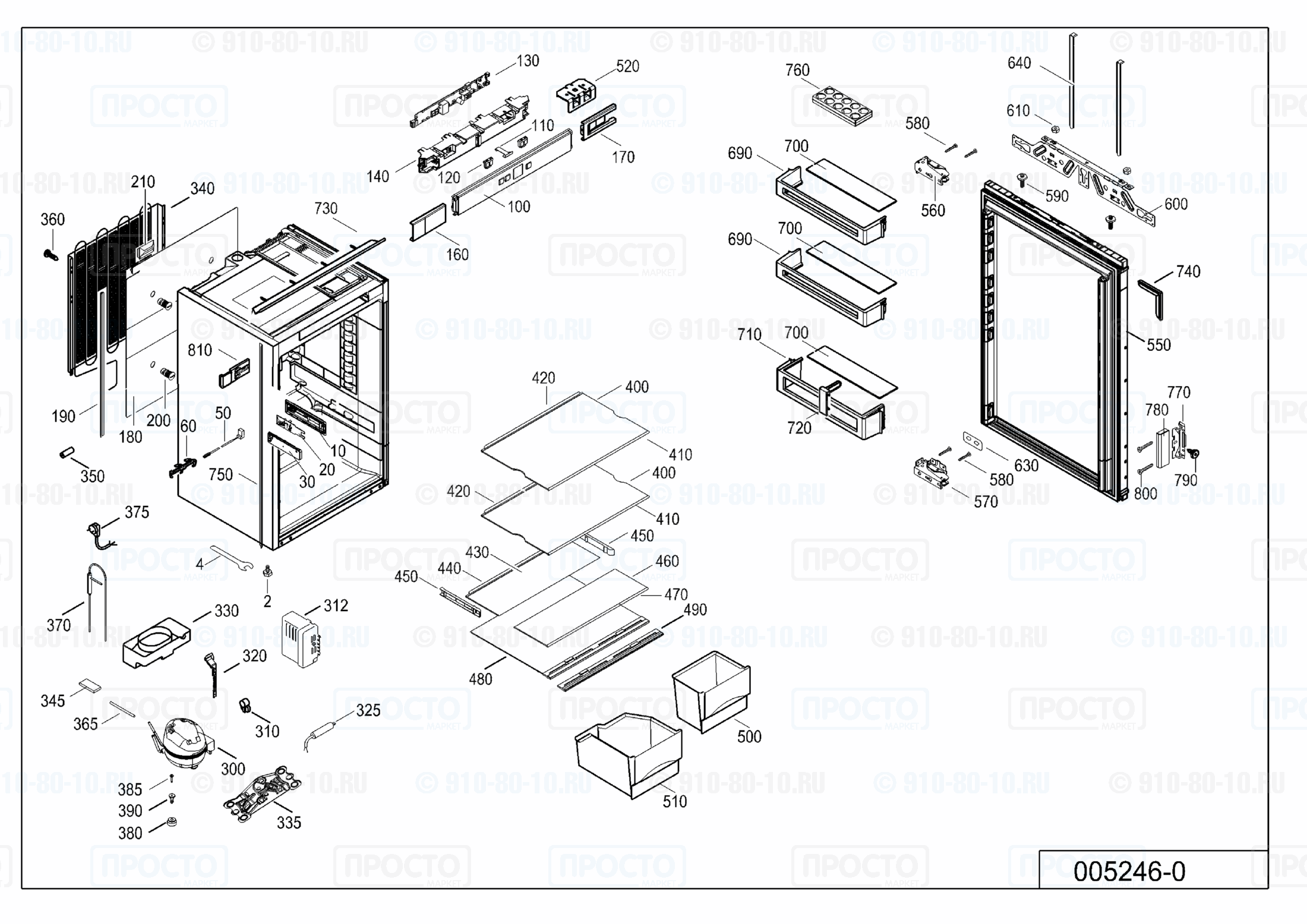 Взрыв-схема запчастей холодильника Liebherr IKP 1620-20C