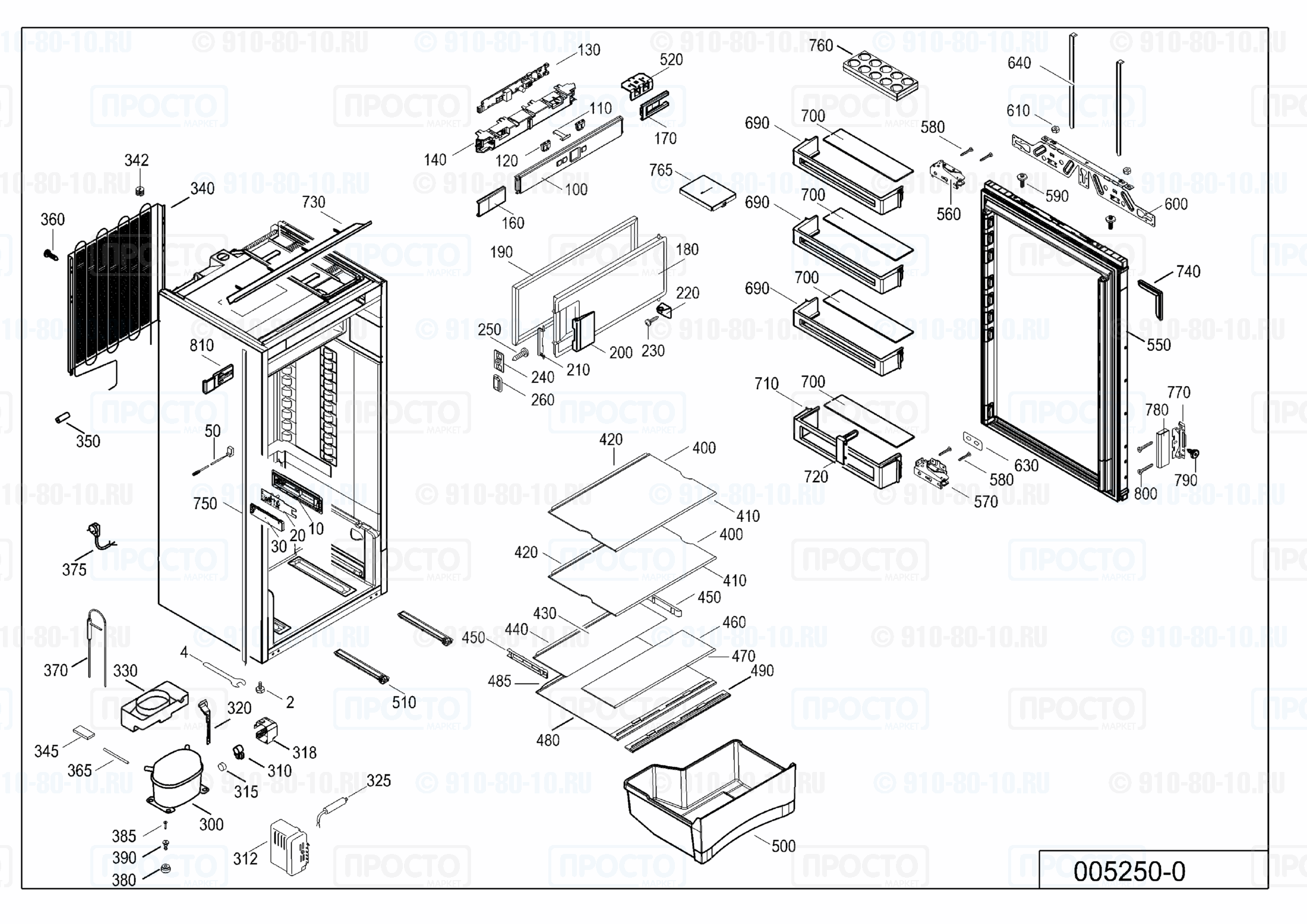 Взрыв-схема запчастей холодильника Liebherr IKP 2324-20B