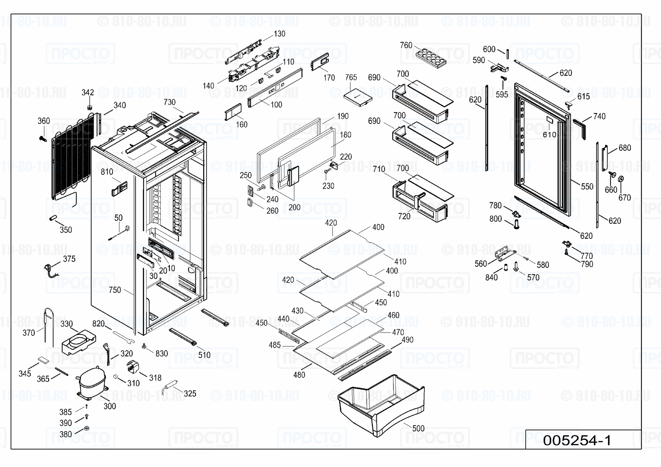 Взрыв-схема запчастей холодильника Liebherr EK 2324-20C