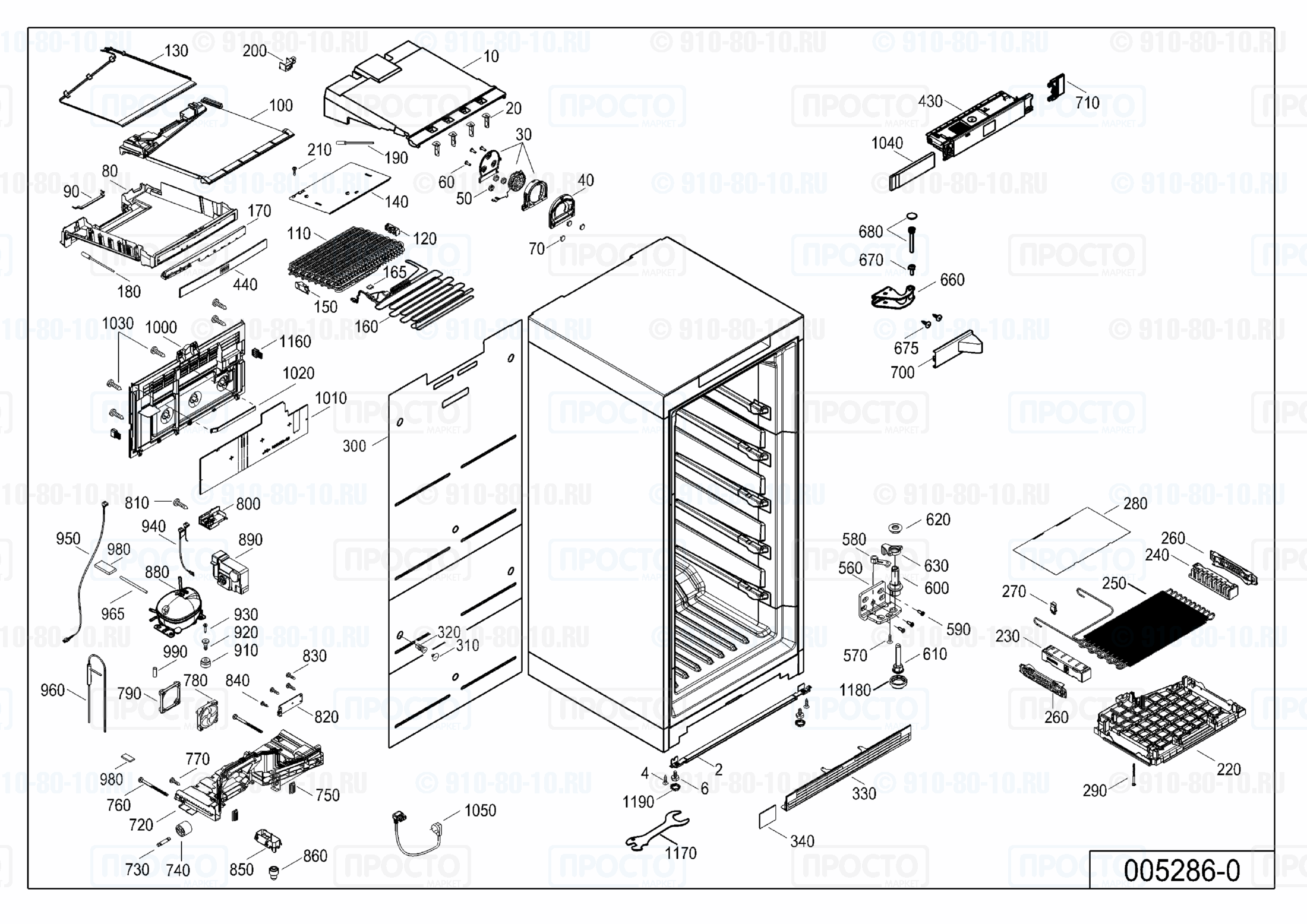 Взрыв-схема запчастей холодильника Liebherr GN 3815-20A