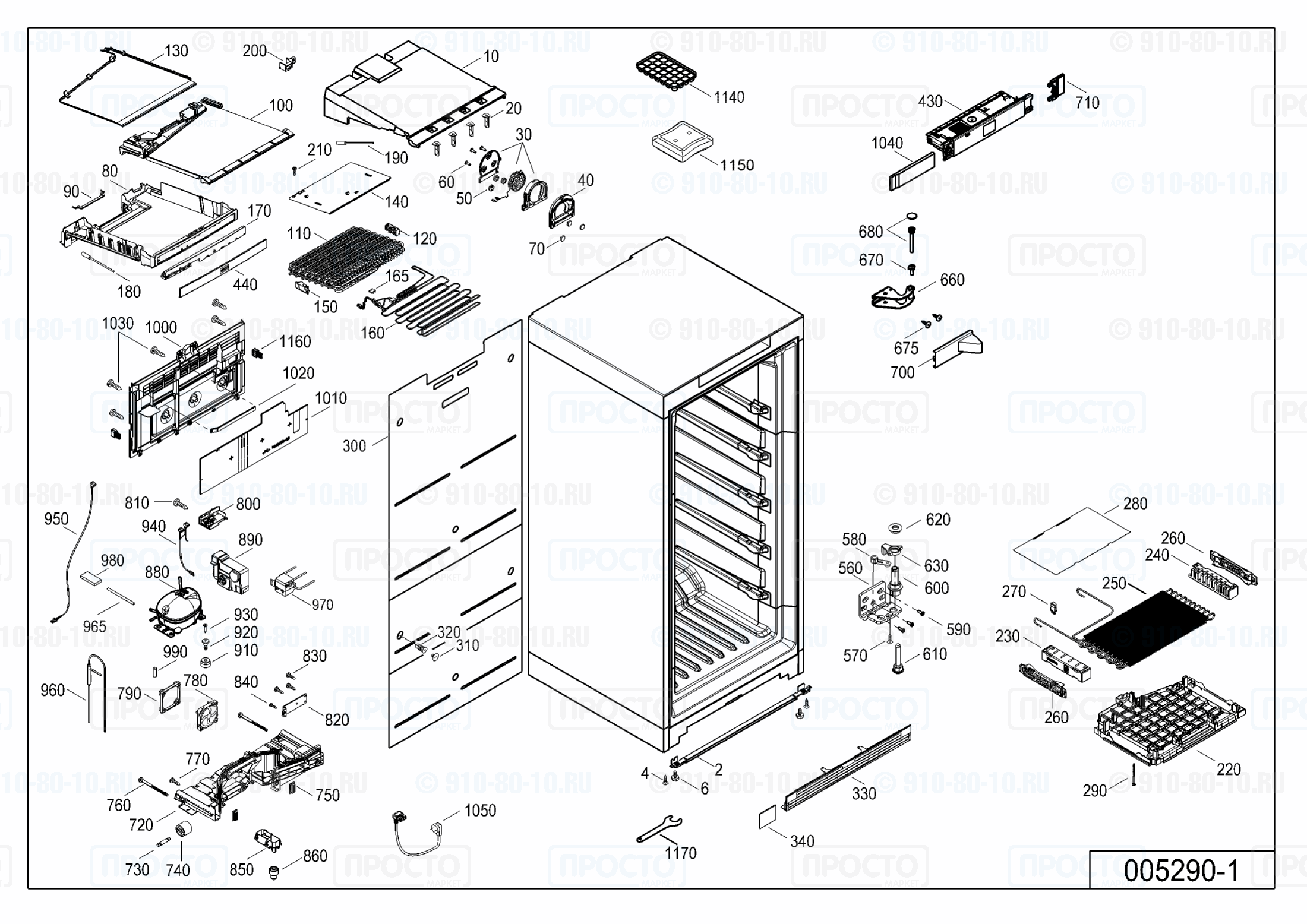 Взрыв-схема запчастей холодильника Liebherr GNP 4155-20B