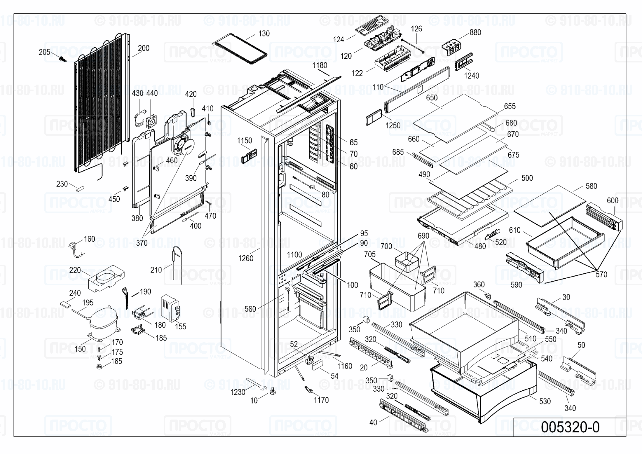 Взрыв-схема запчастей холодильника Liebherr ICBP 3266-20B