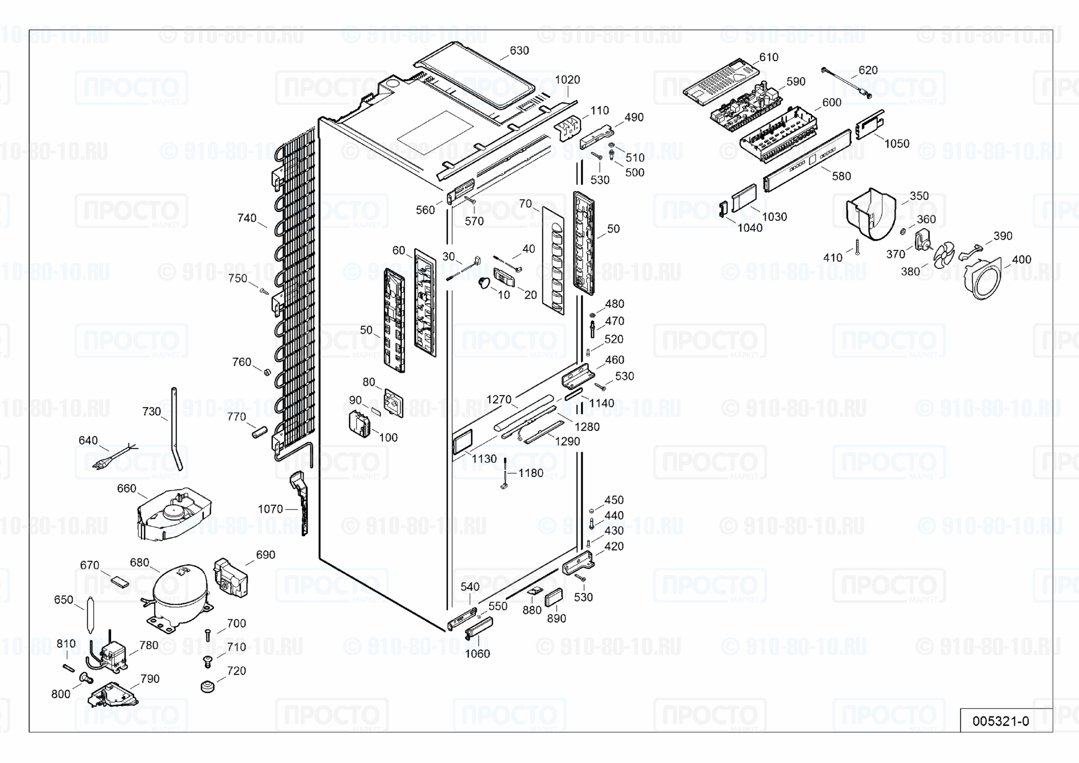 Взрыв-схема запчастей холодильника Liebherr ECc 2866-20C