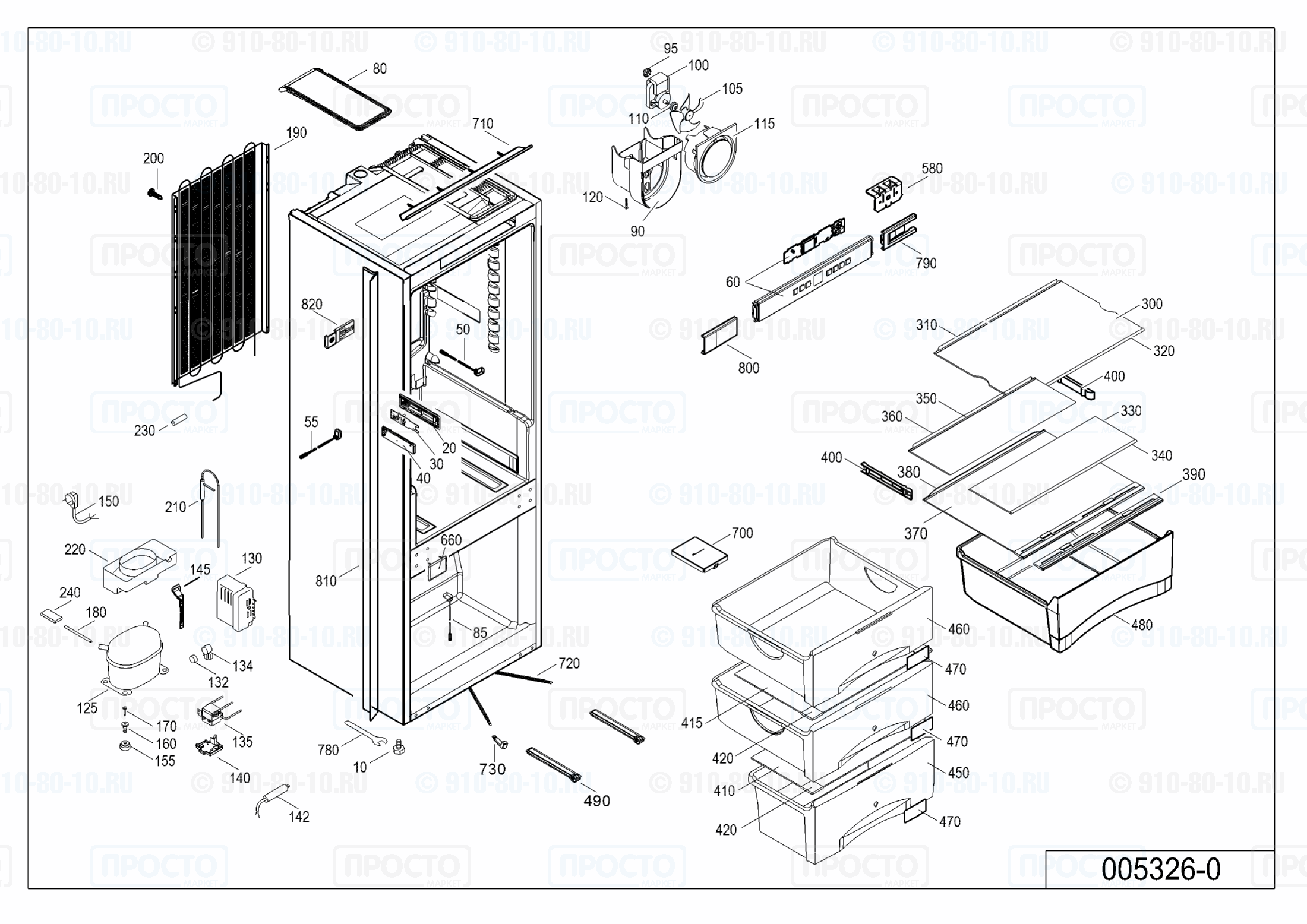 Взрыв-схема запчастей холодильника Liebherr ICU 3324-20C