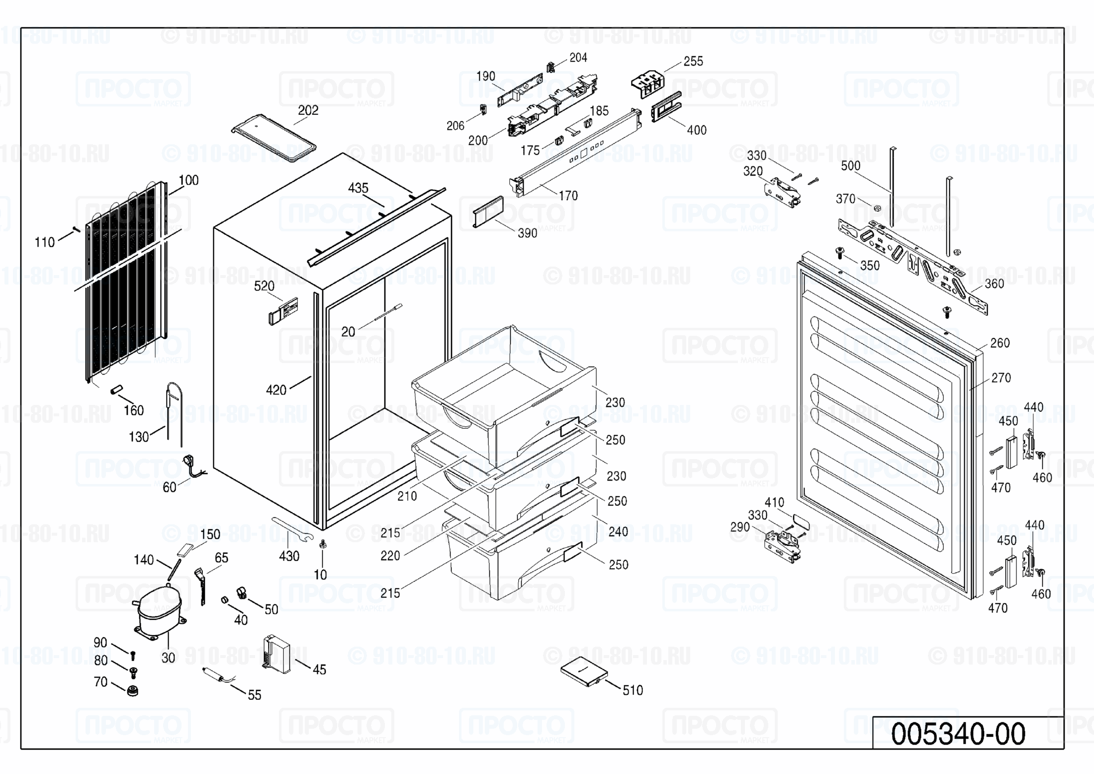 Взрыв-схема запчастей холодильника Liebherr IG 1624-20A