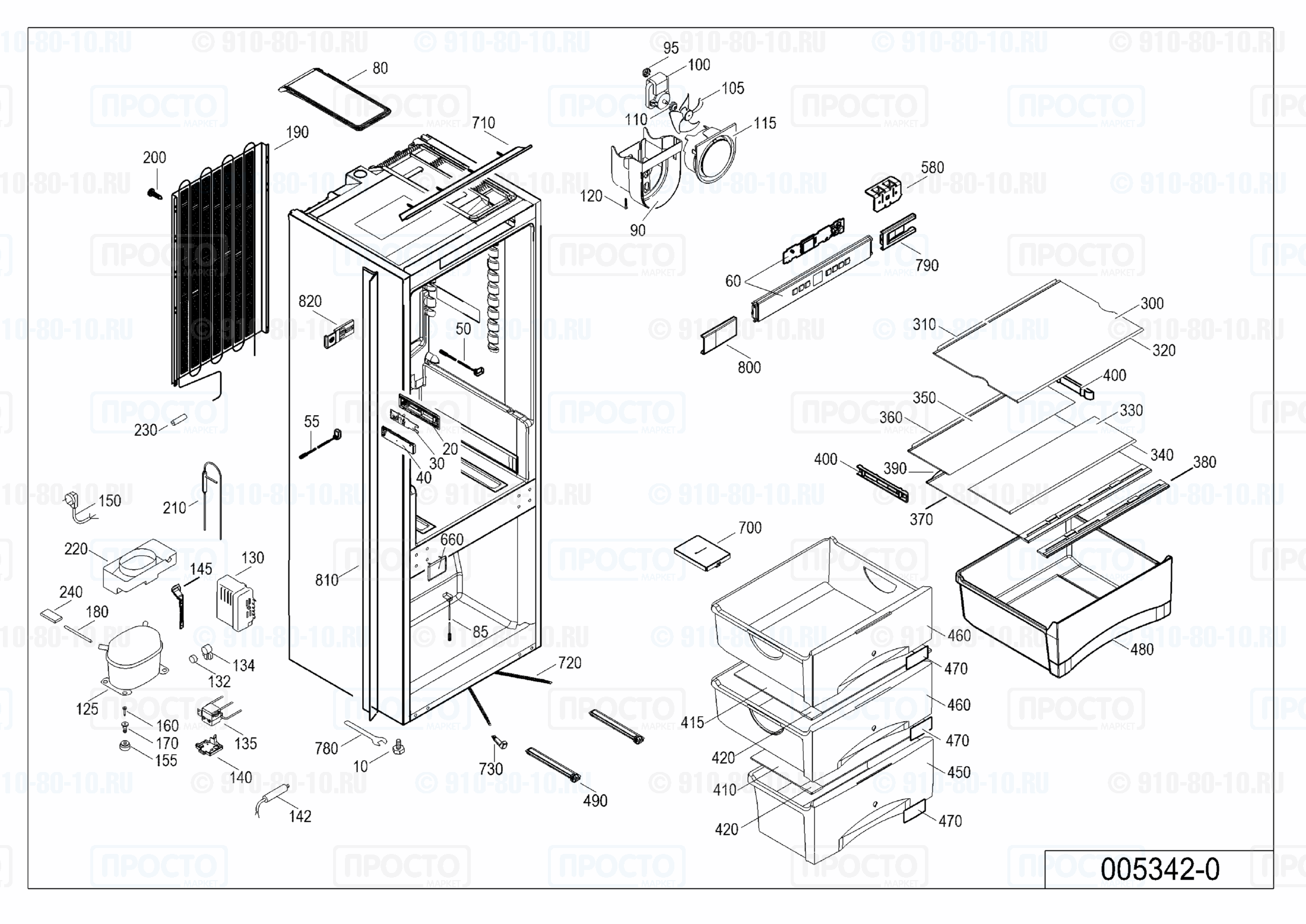 Взрыв-схема запчастей холодильника Liebherr ICP 3324-20D